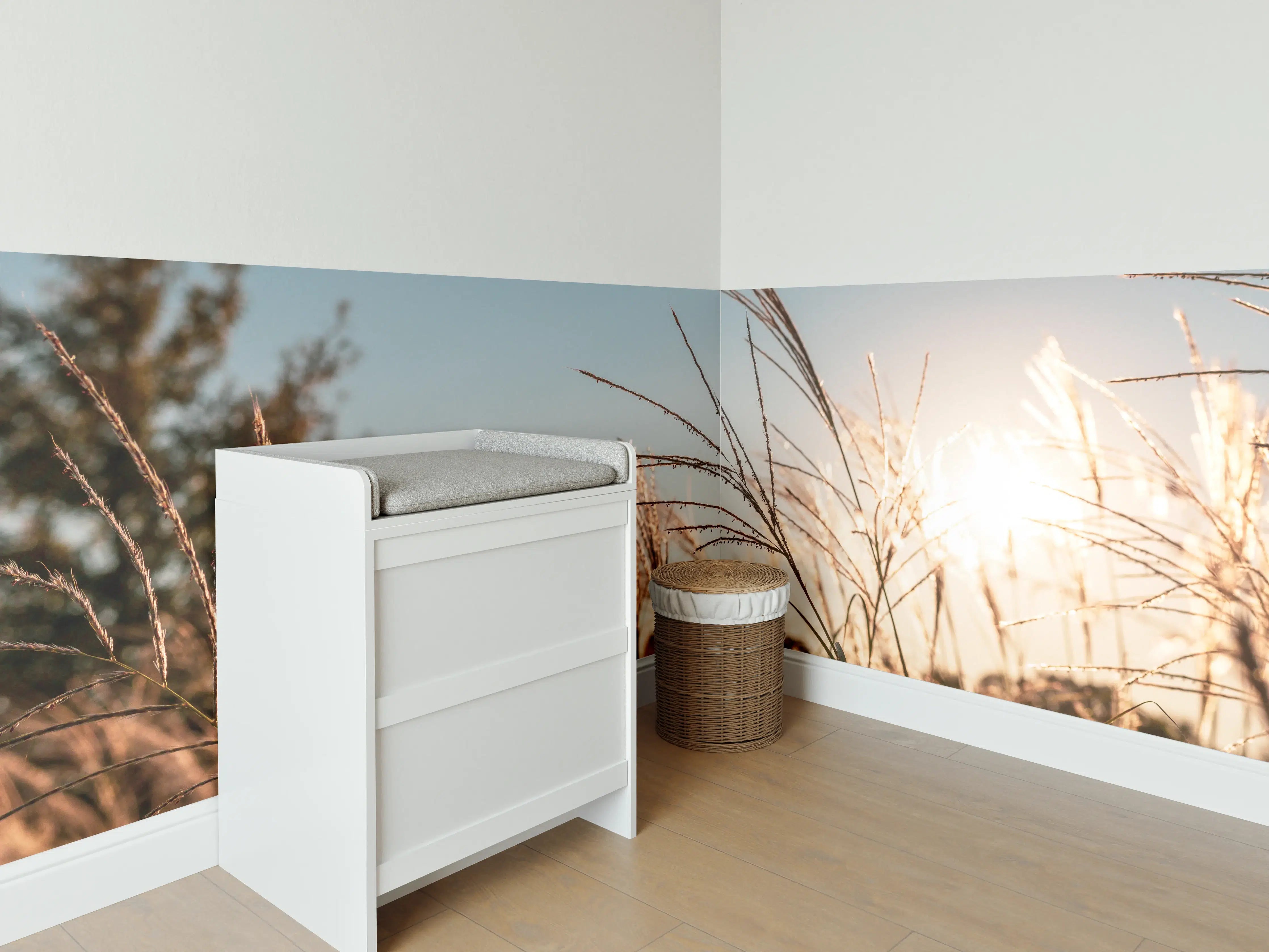 Babyzimmer Wandgestaltung - Weizenfeld in der Sonne