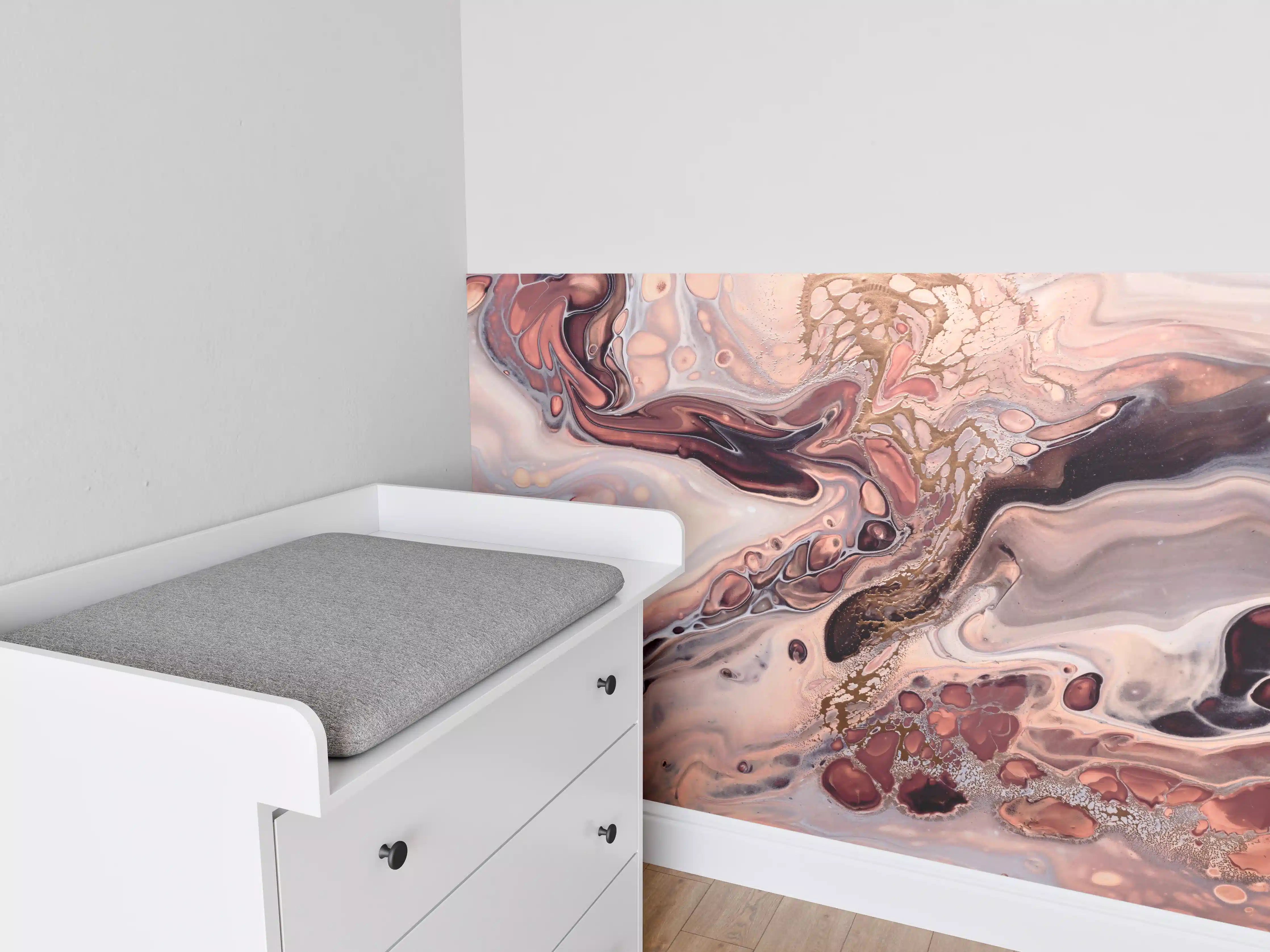 Babyzimmer Wandgestaltung - Wellen und Blasen - Acryl-Flüssigkunst