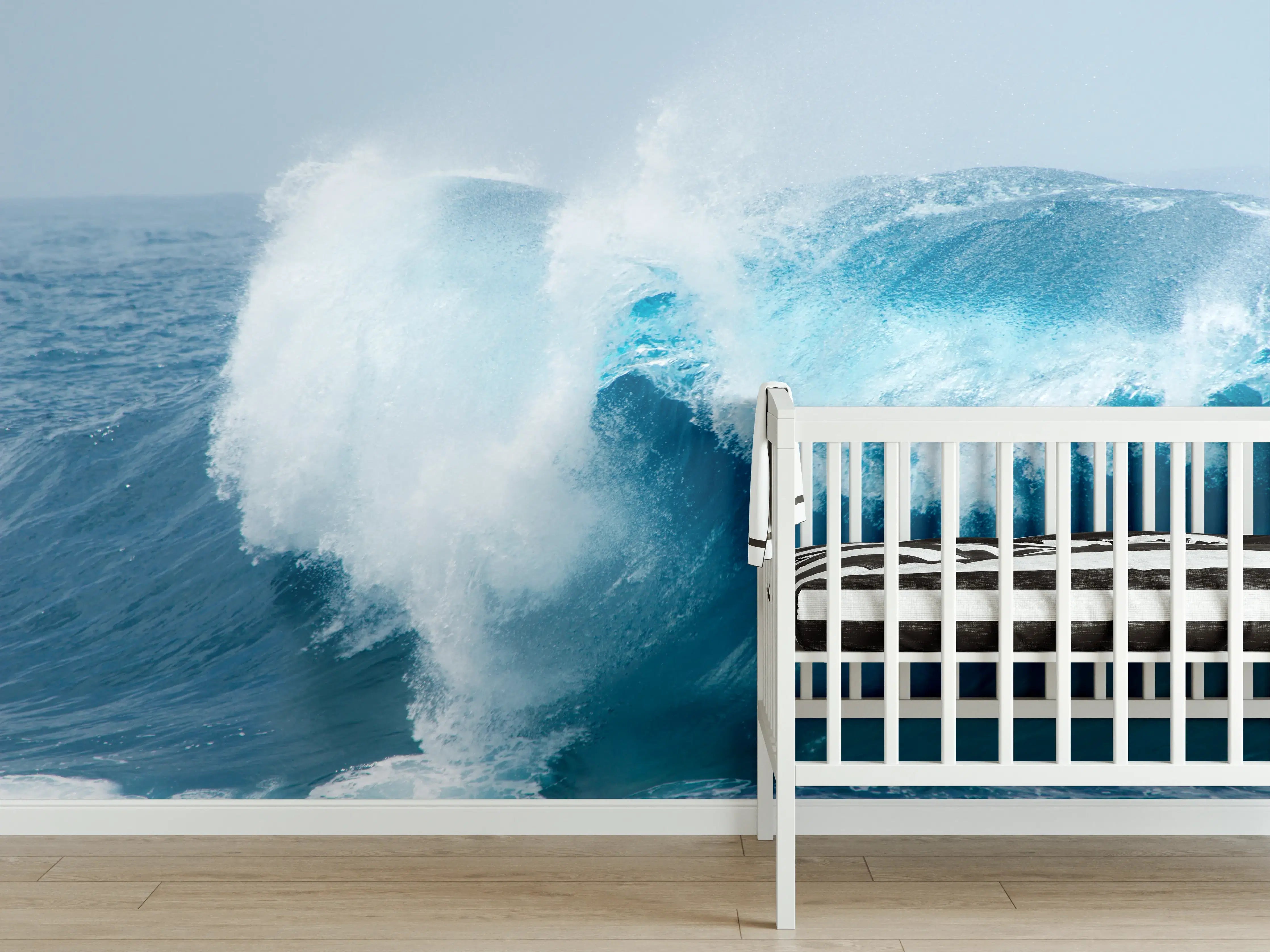 Babyzimmer Wandgestaltung - Wellenbrecher im Meer