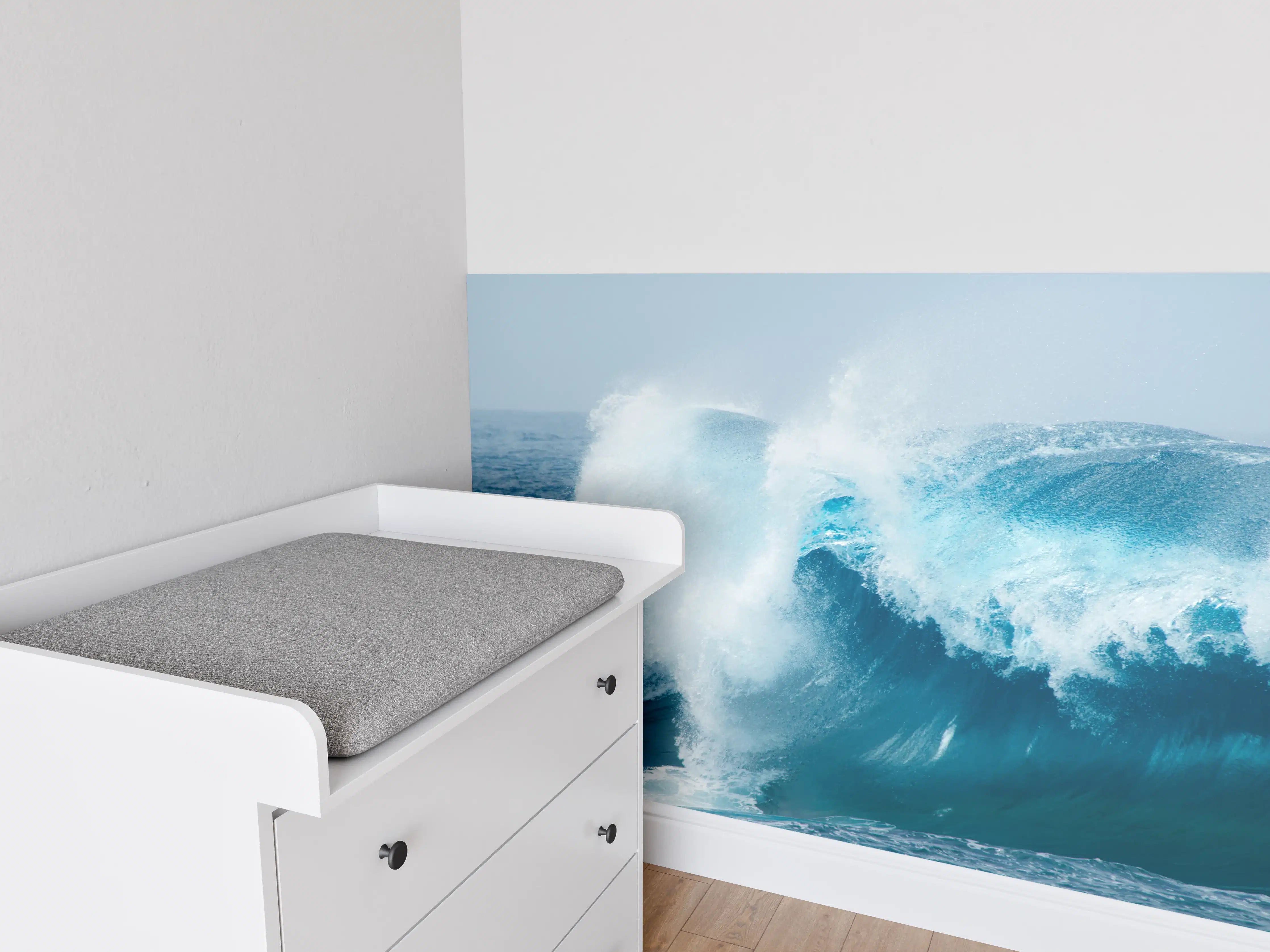 Babyzimmer Wandgestaltung - Wellenbrecher im Meer