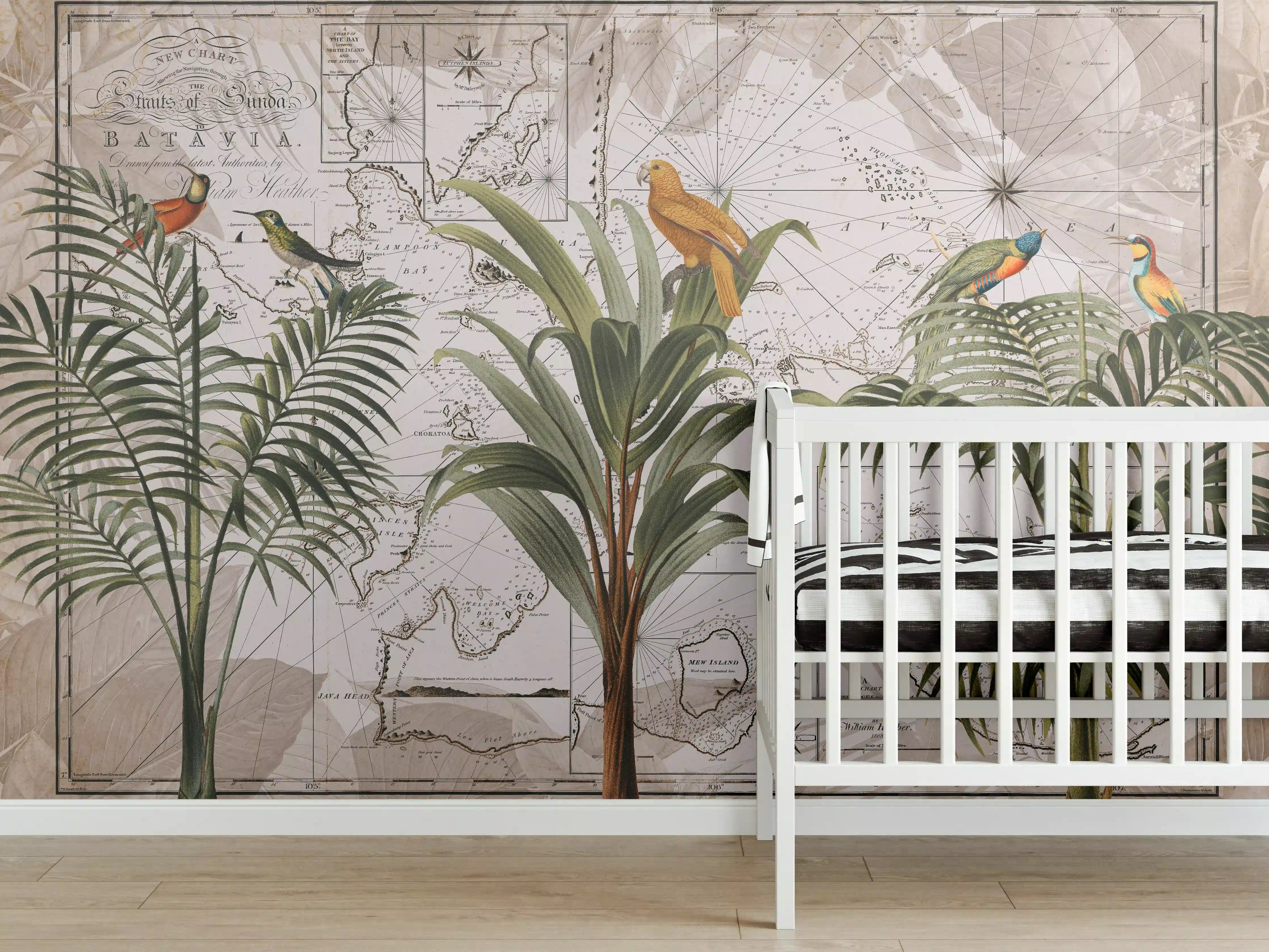 Babyzimmer Wandgestaltung - Weltkarte - Indonesien