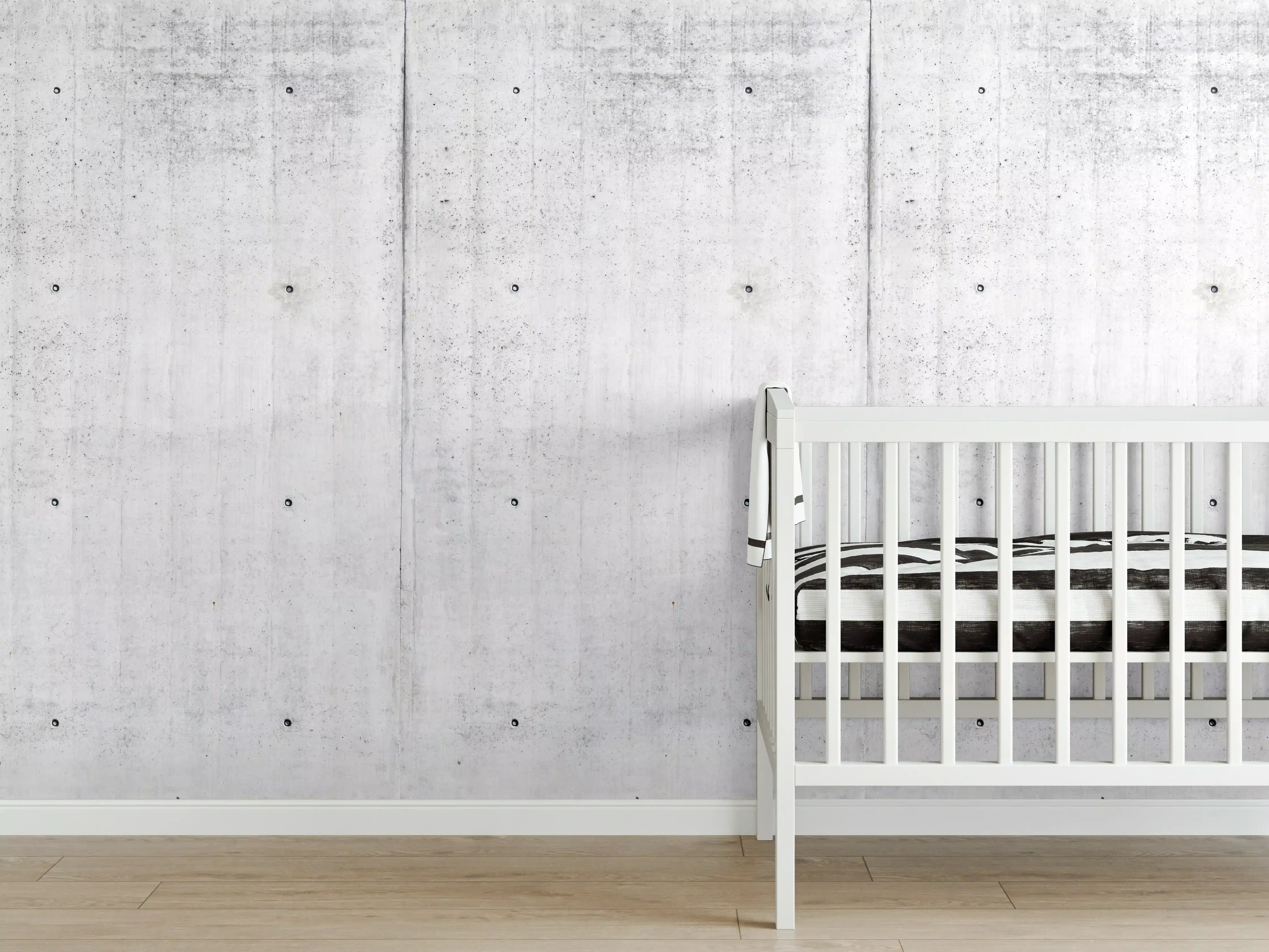Babyzimmer Wandgestaltung - Wiederholtes Sichtbeton Textur