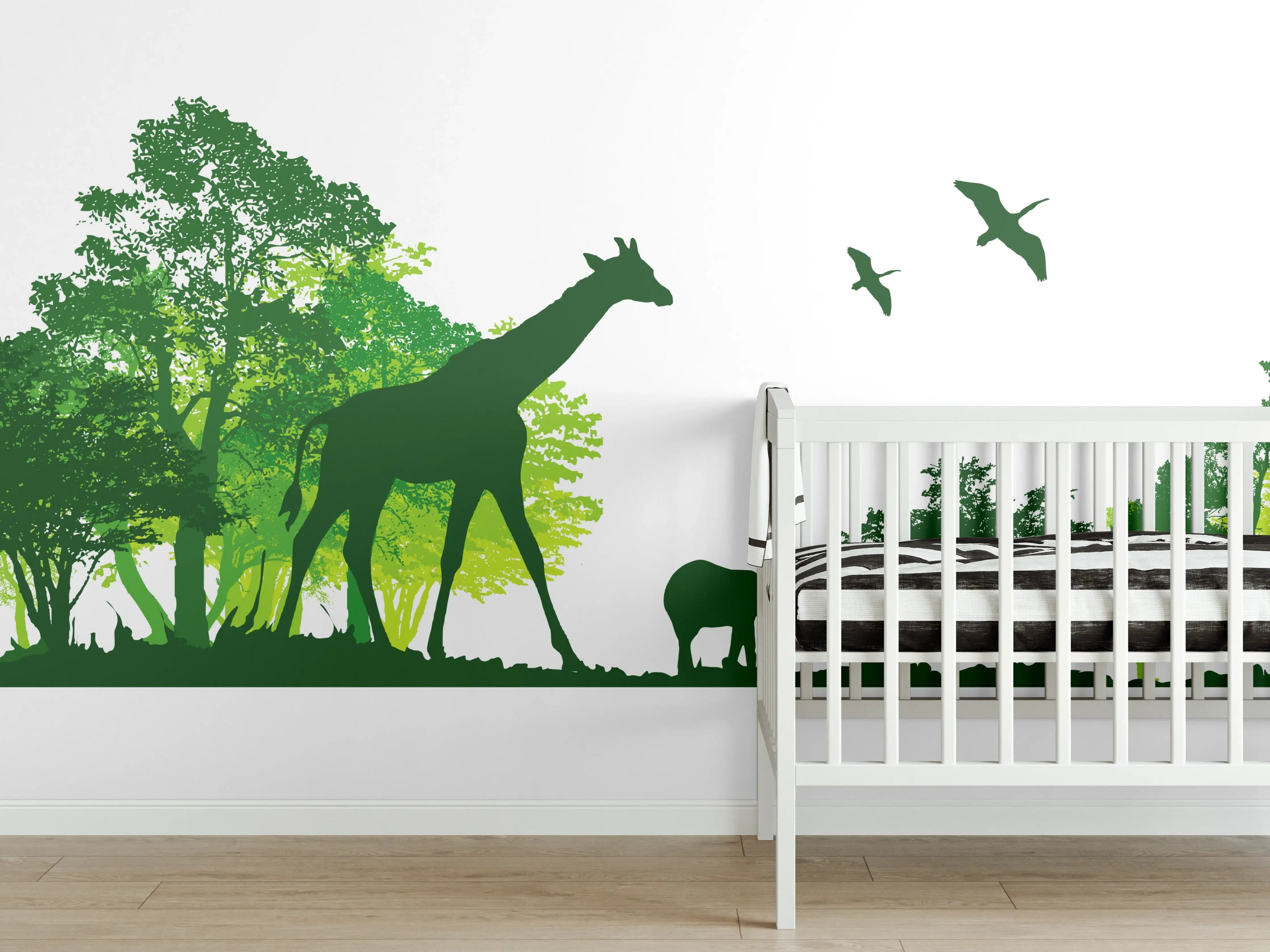 Babyzimmer Wandgestaltung - Wilde Tiere
