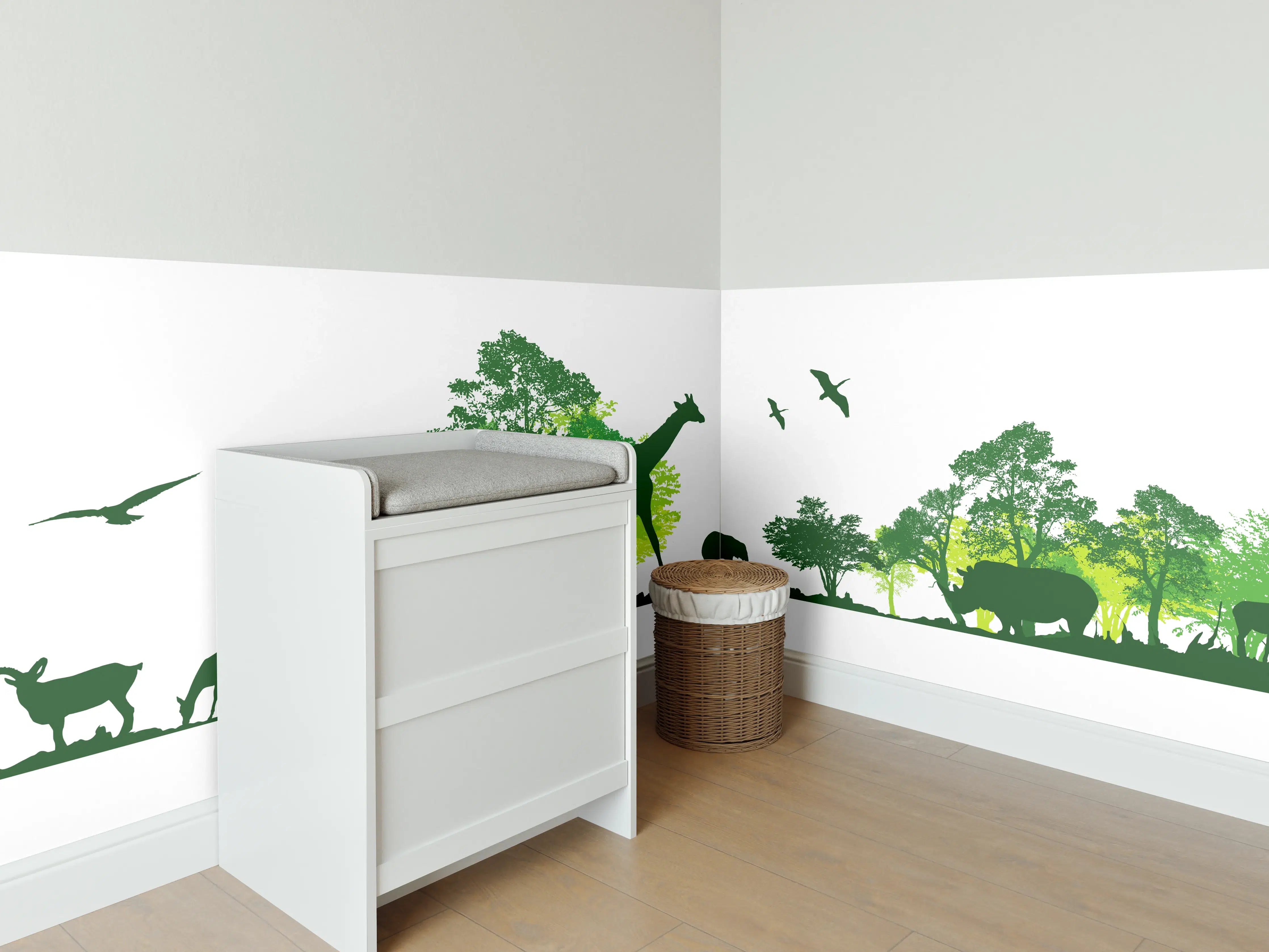 Babyzimmer Wandgestaltung - Wilde Tiere