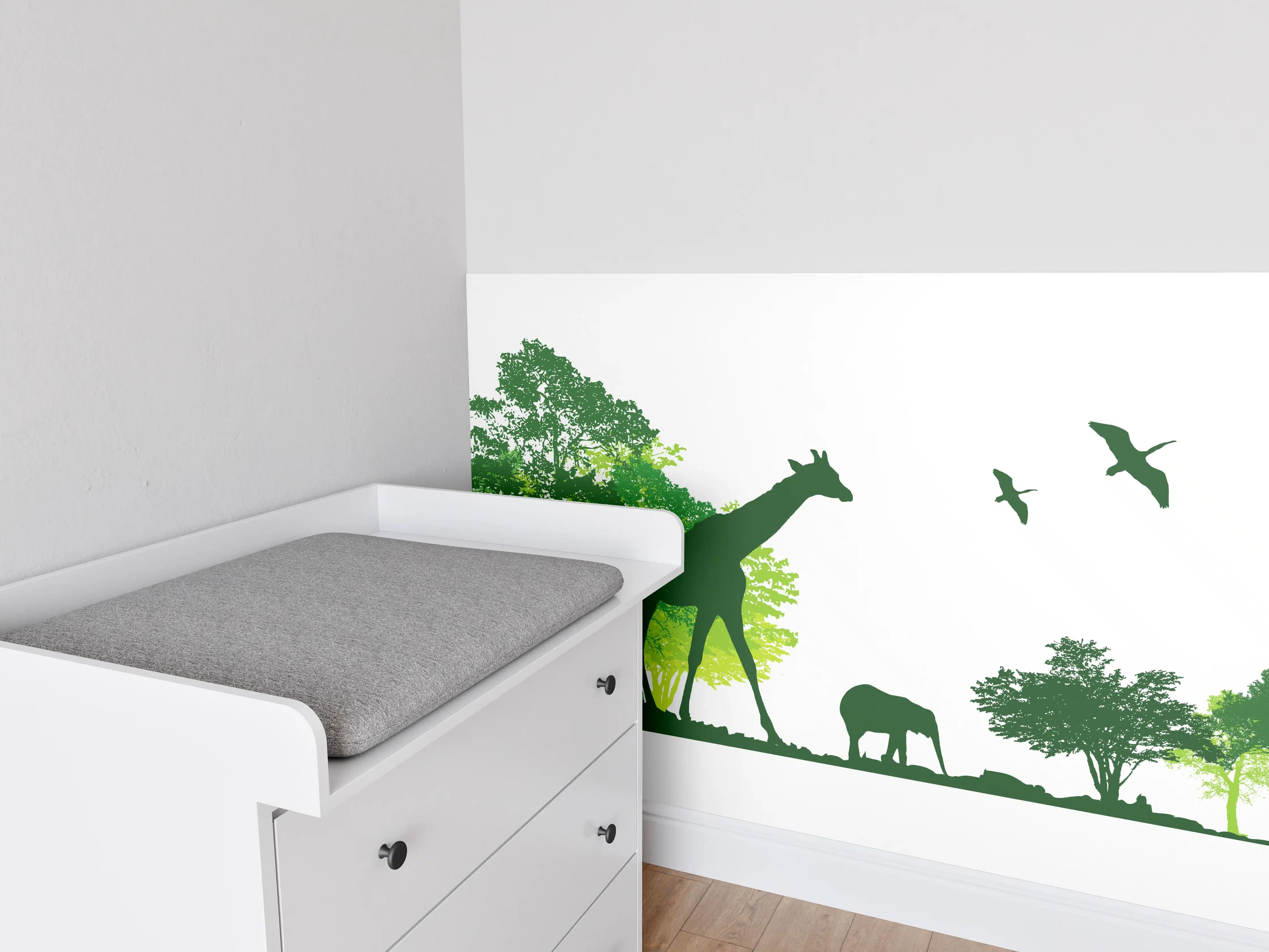 Babyzimmer Wandgestaltung - Wilde Tiere