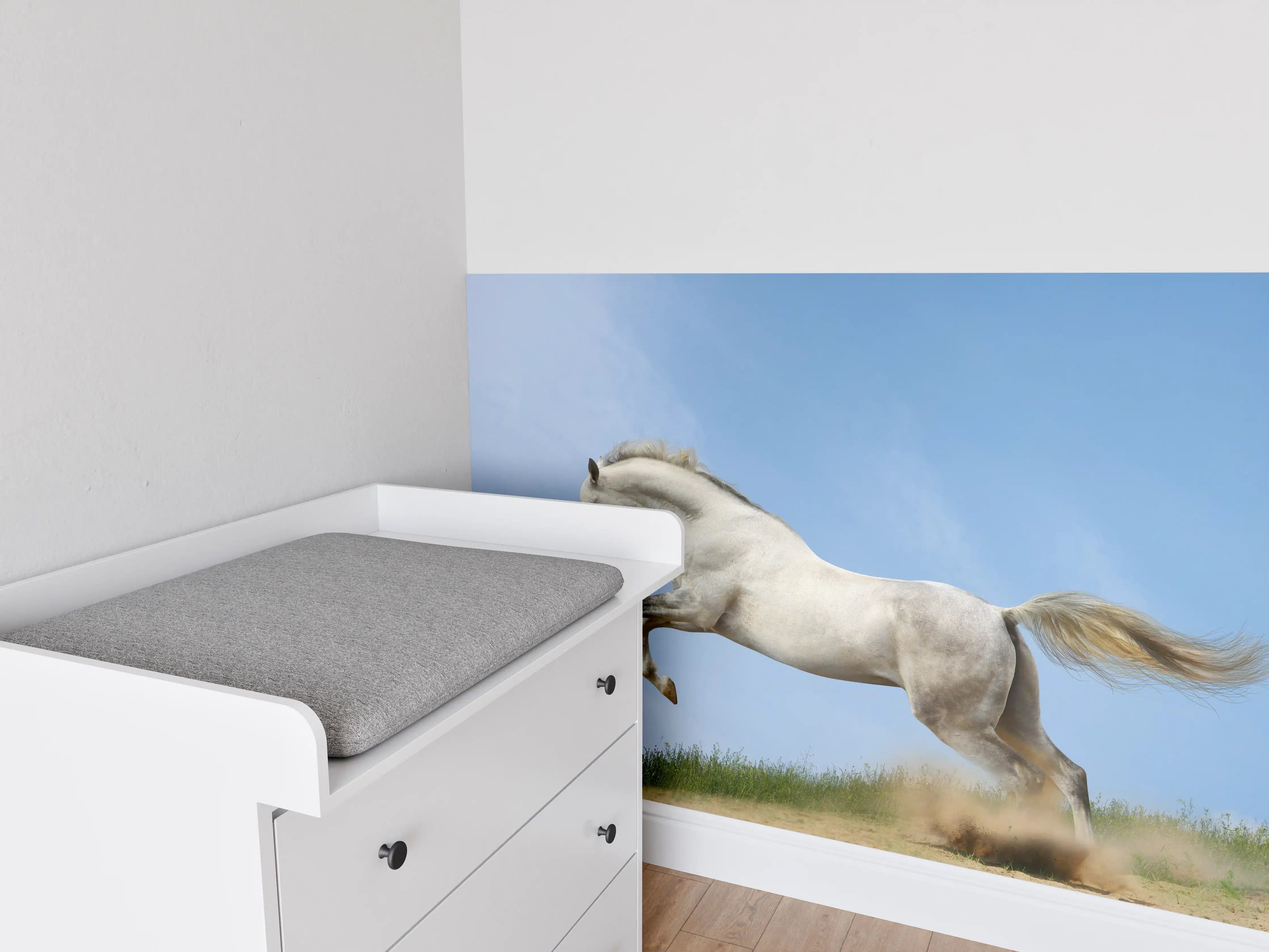 Babyzimmer Wandgestaltung - Wilder Araber-Hengst 