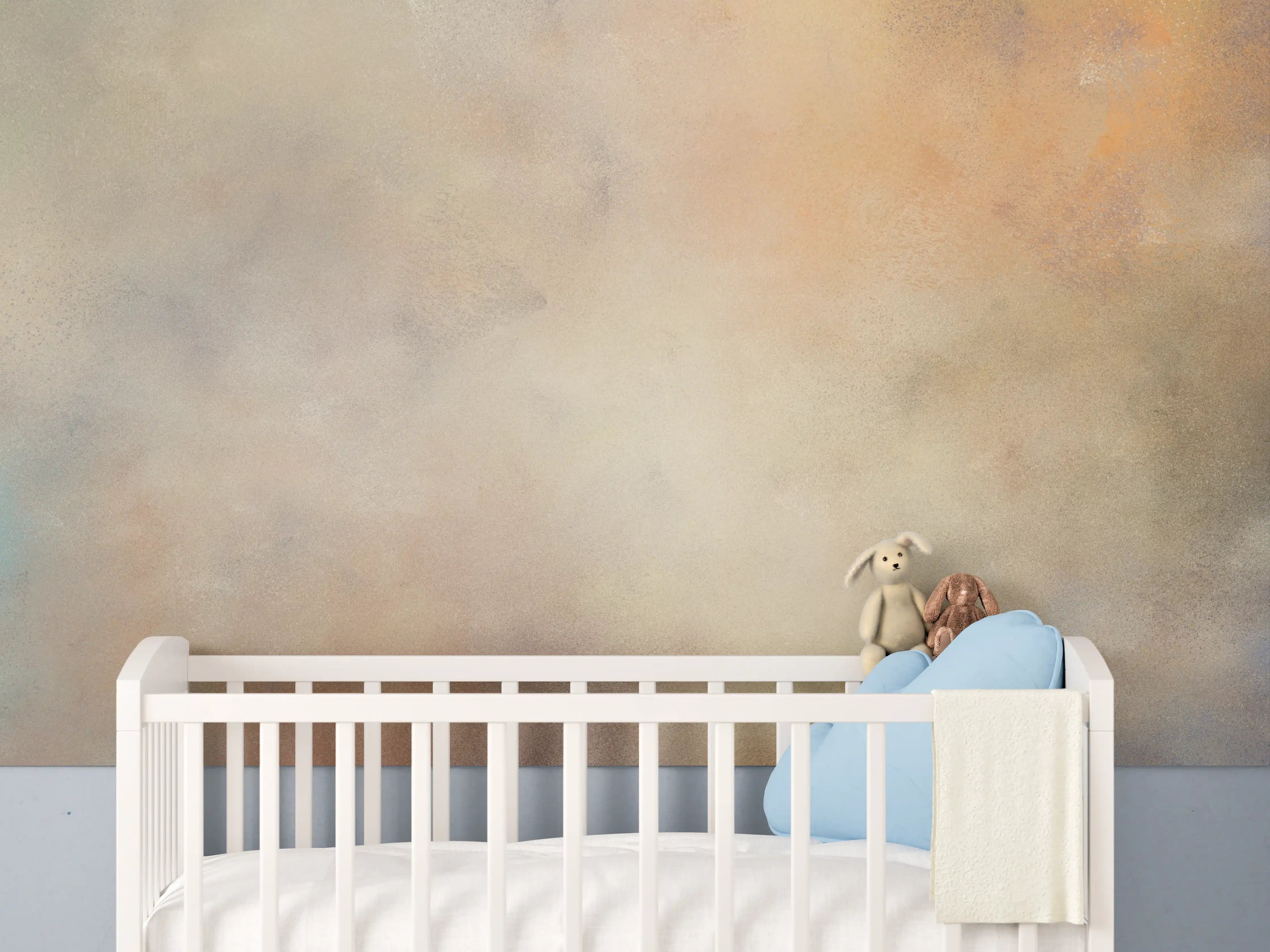 Babyzimmer Wandgestaltung - Wolkenamüserung in sanften Farben