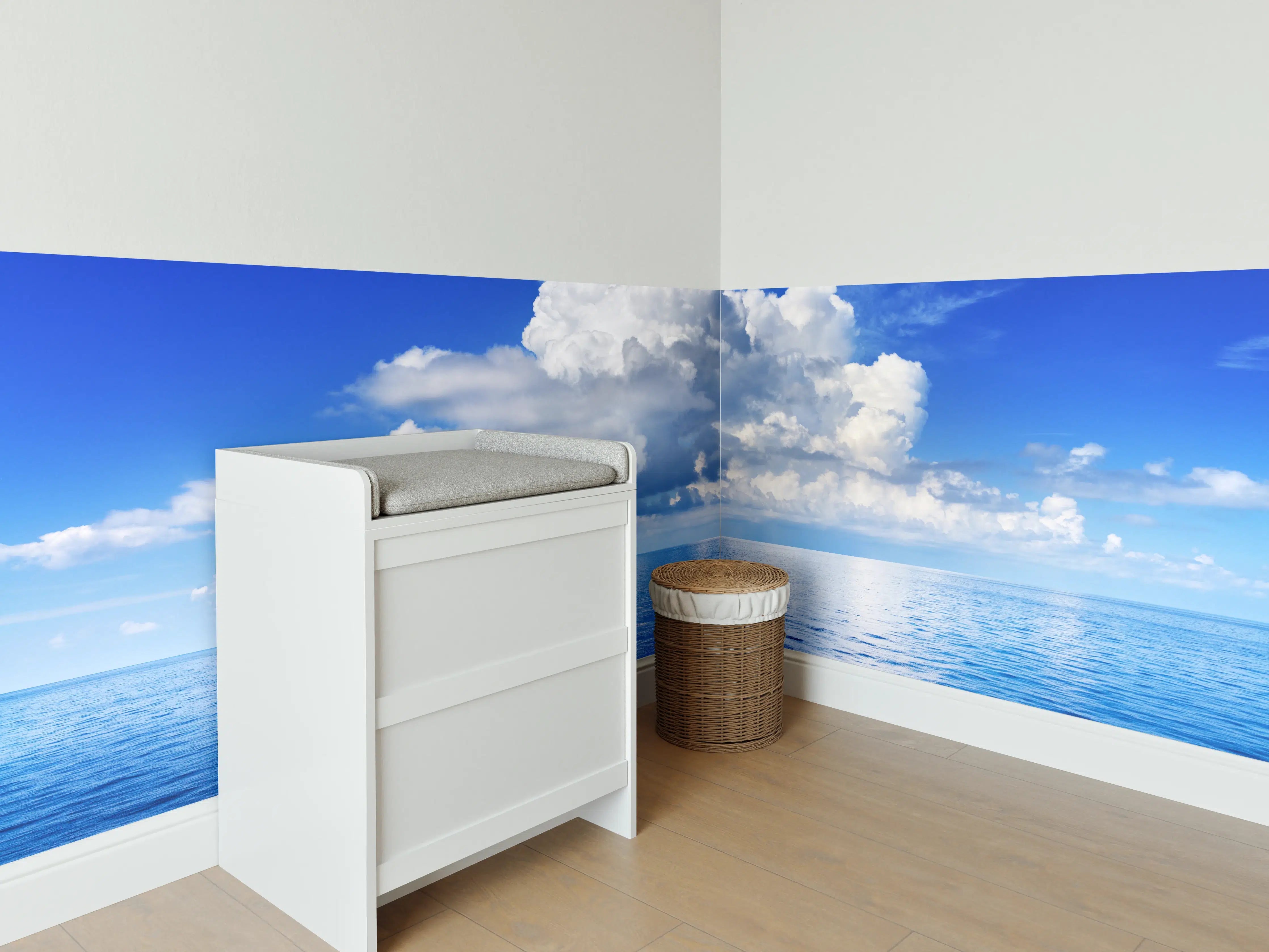 Babyzimmer Wandgestaltung - Wolkenkulisse über dem Ozean