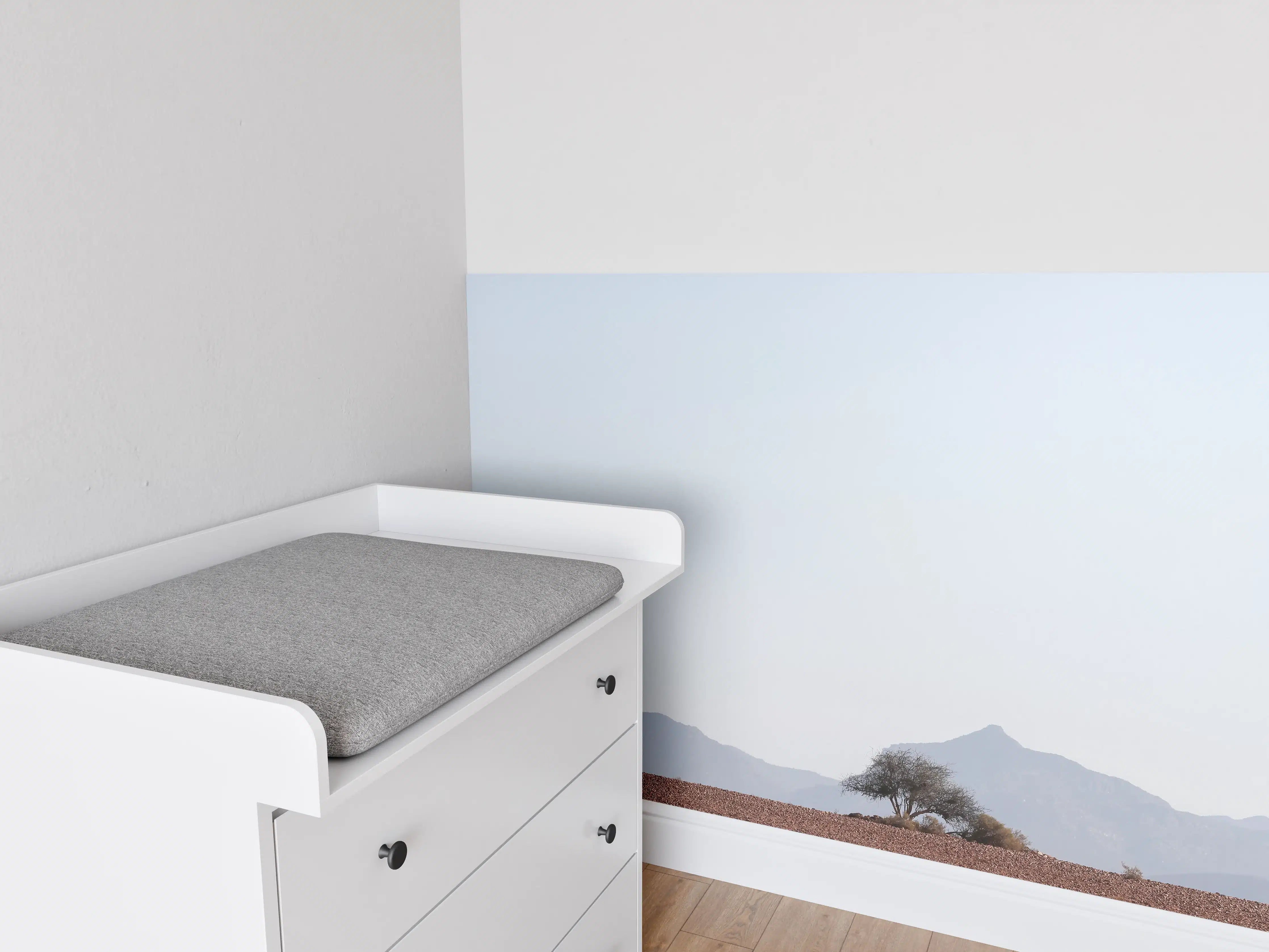Babyzimmer Wandgestaltung - Wüste Sanddünen Ozean Horizont