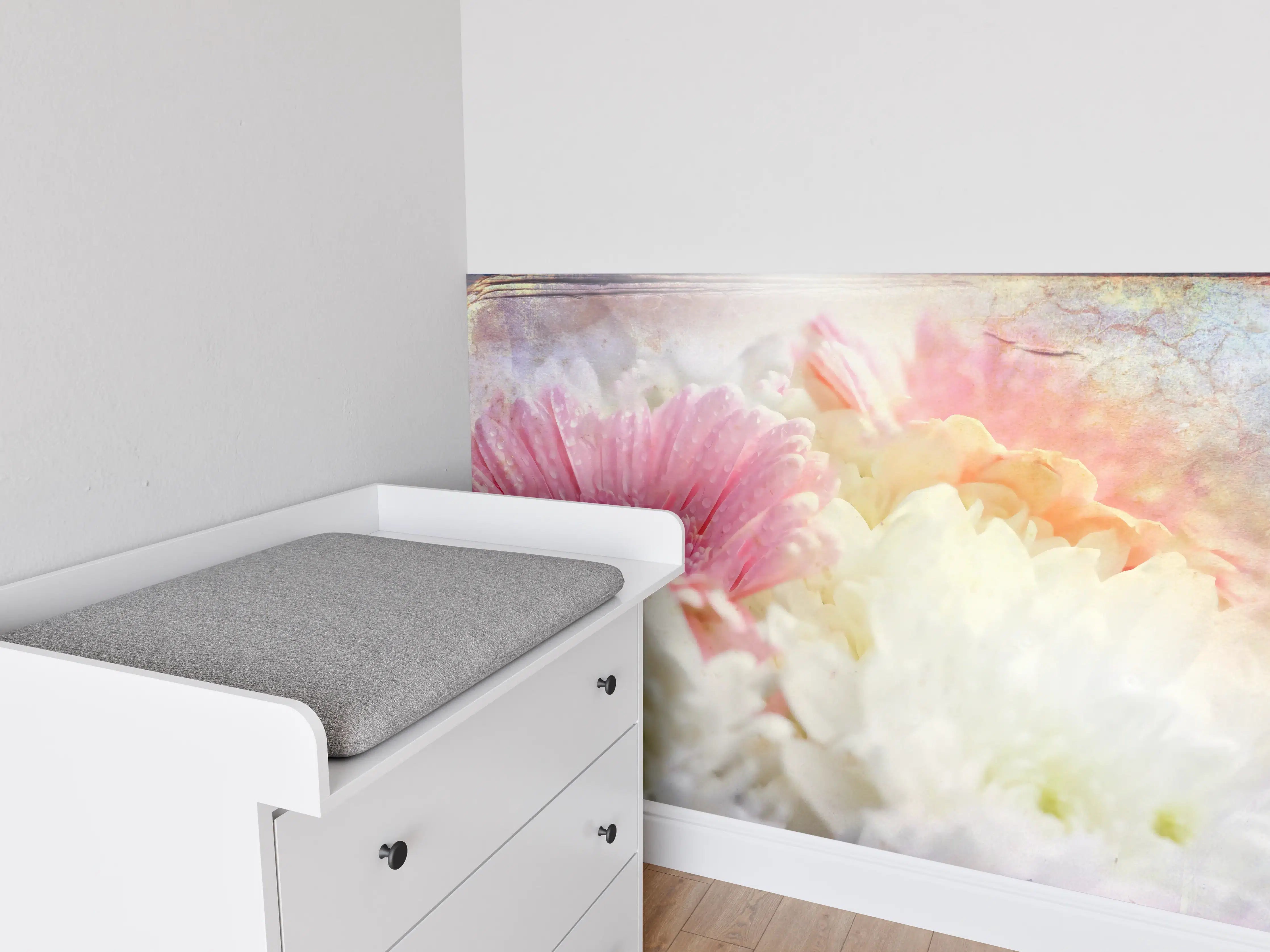 Babyzimmer Wandgestaltung - Wunderschöne Blumen - Nahaufnahme