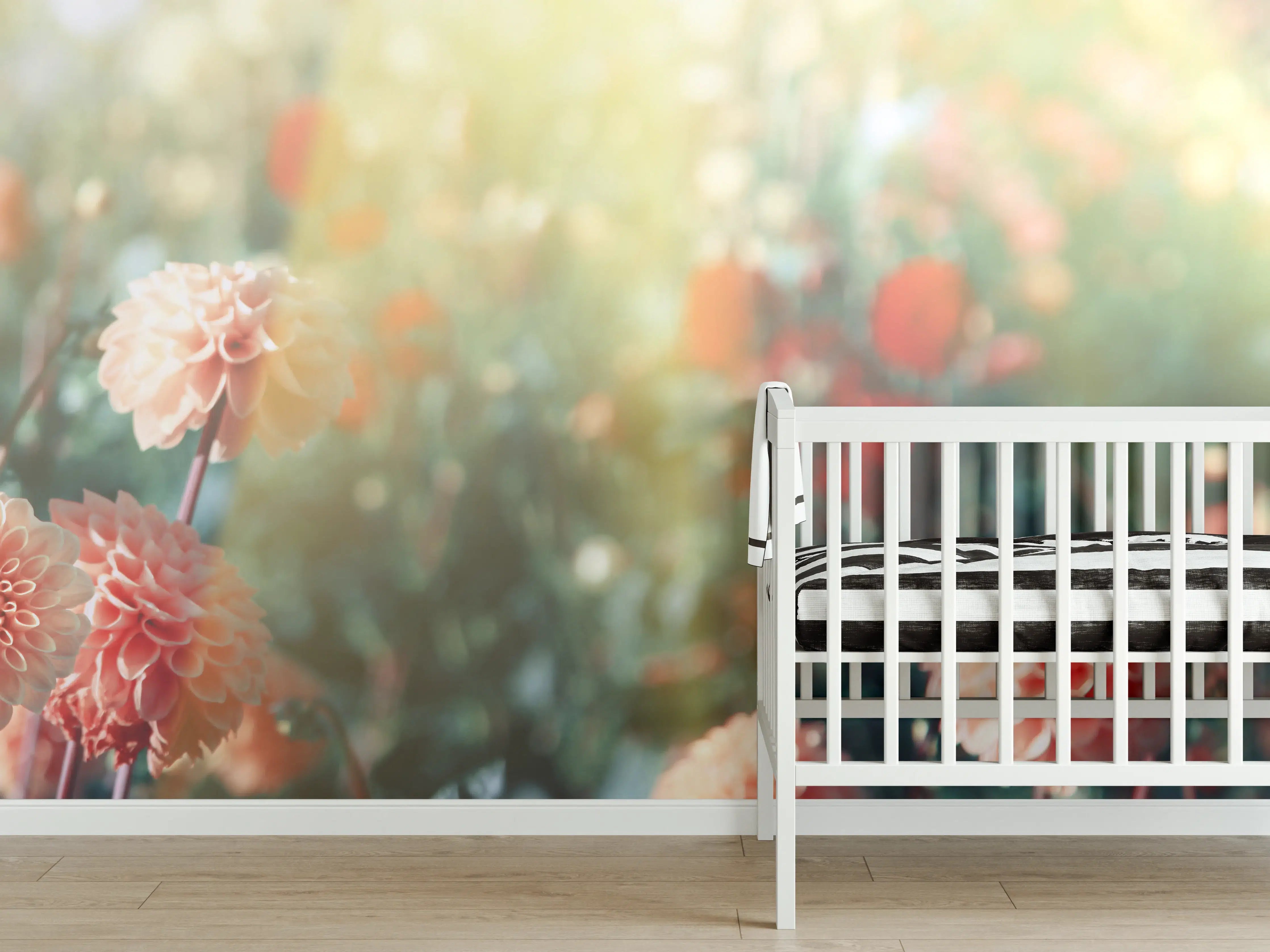 Babyzimmer Wandgestaltung - Wunderschöne Blumen im Sommer