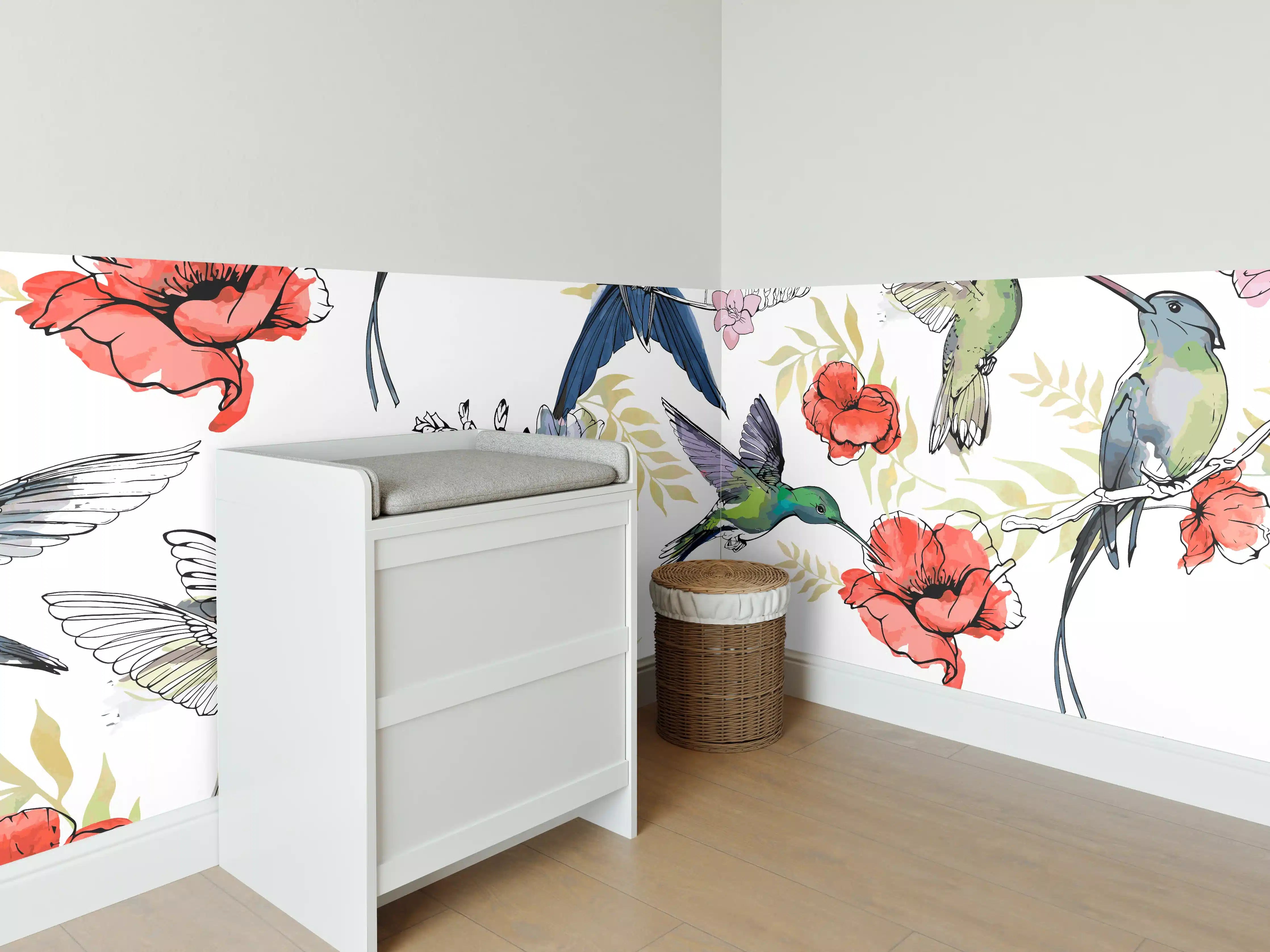 Babyzimmer Wandgestaltung - Wunderschöne Kolibris