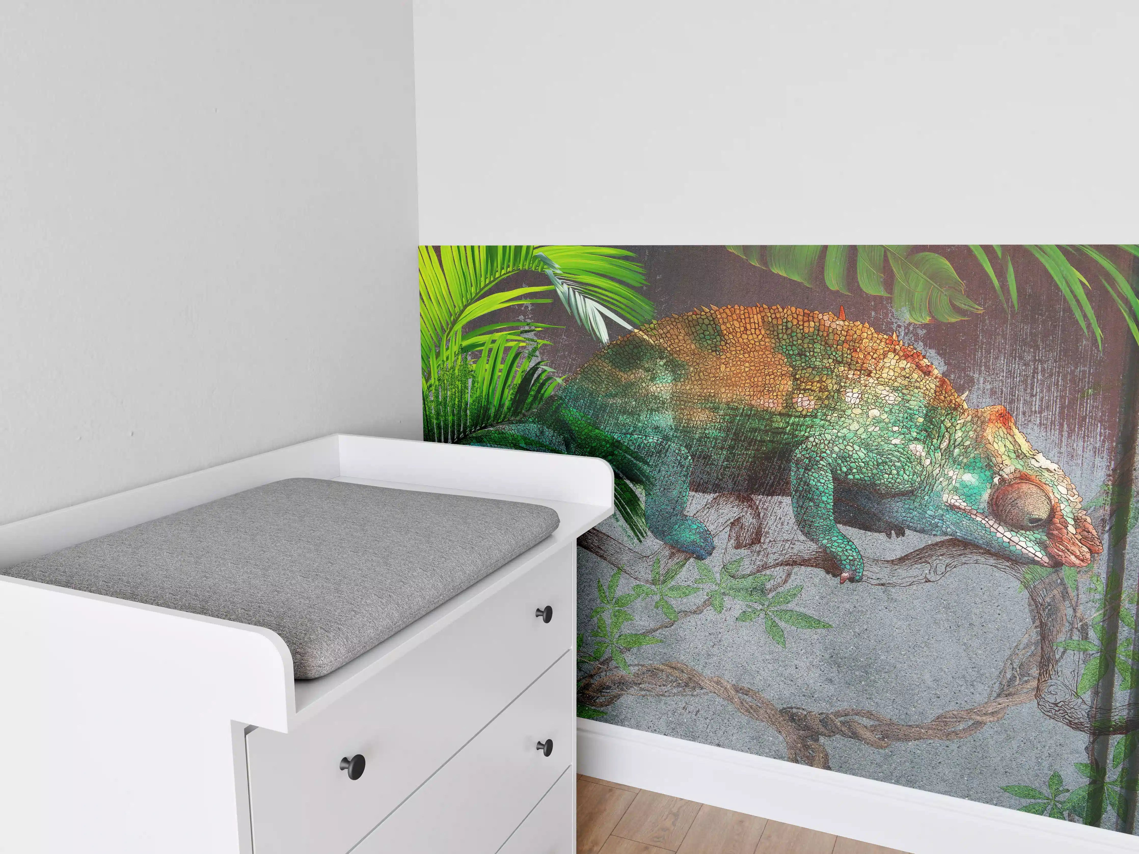 Babyzimmer Wandgestaltung - Wunderschöner Chamäleon  
