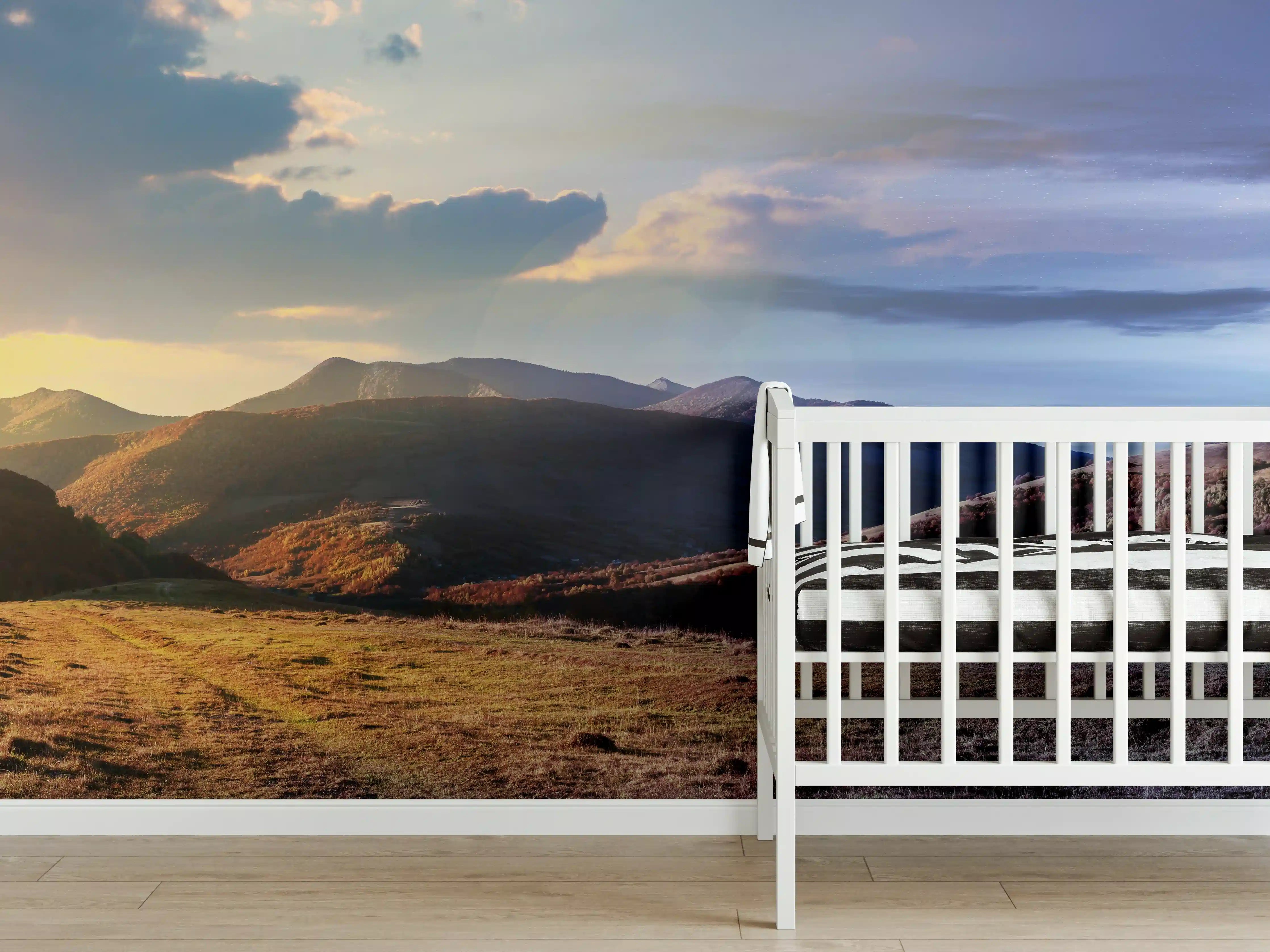 Babyzimmer Wandgestaltung - Wunderschönes Panorama eines Bergkamms