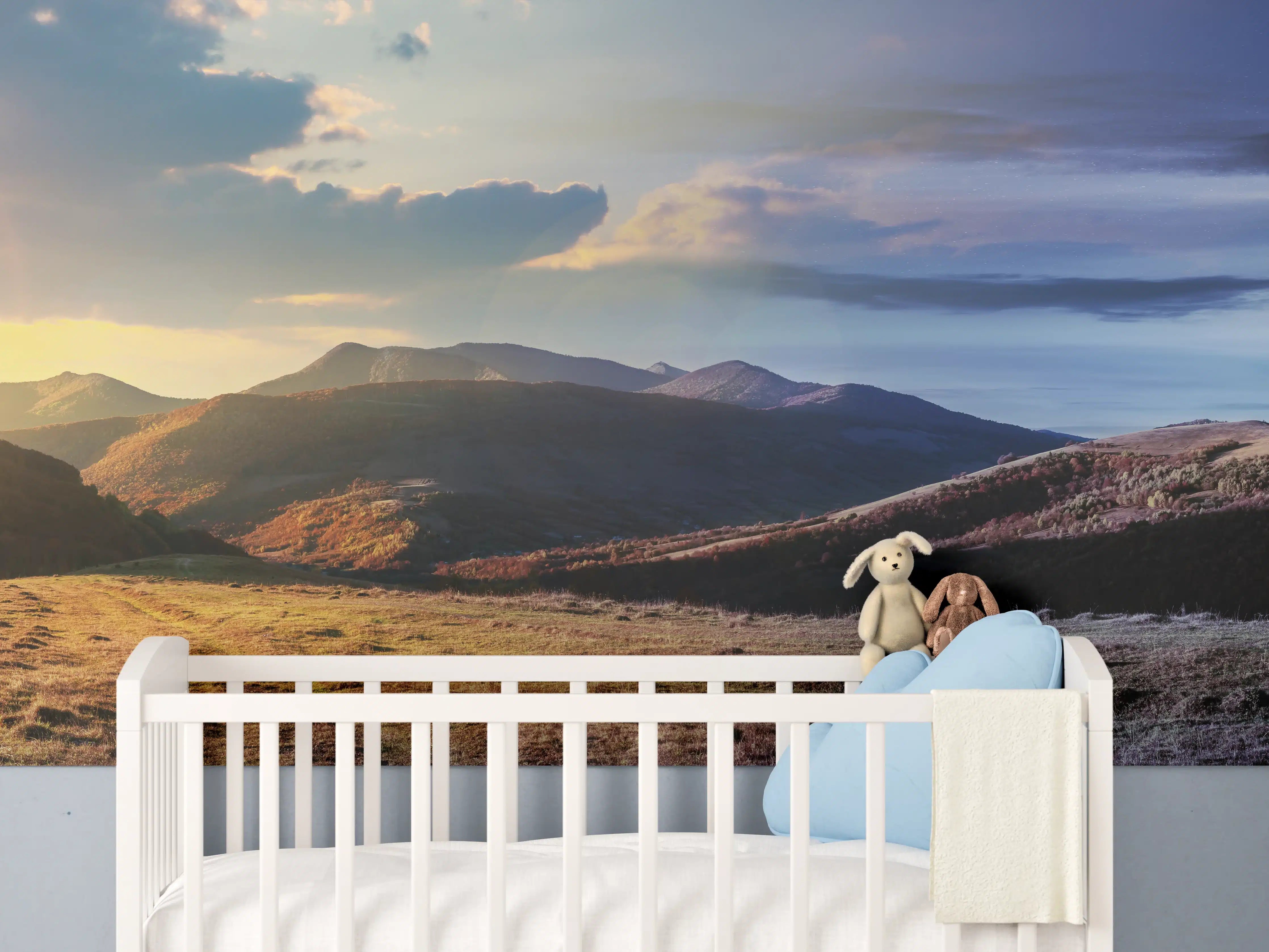 Babyzimmer Wandgestaltung - Wunderschönes Panorama eines Bergkamms