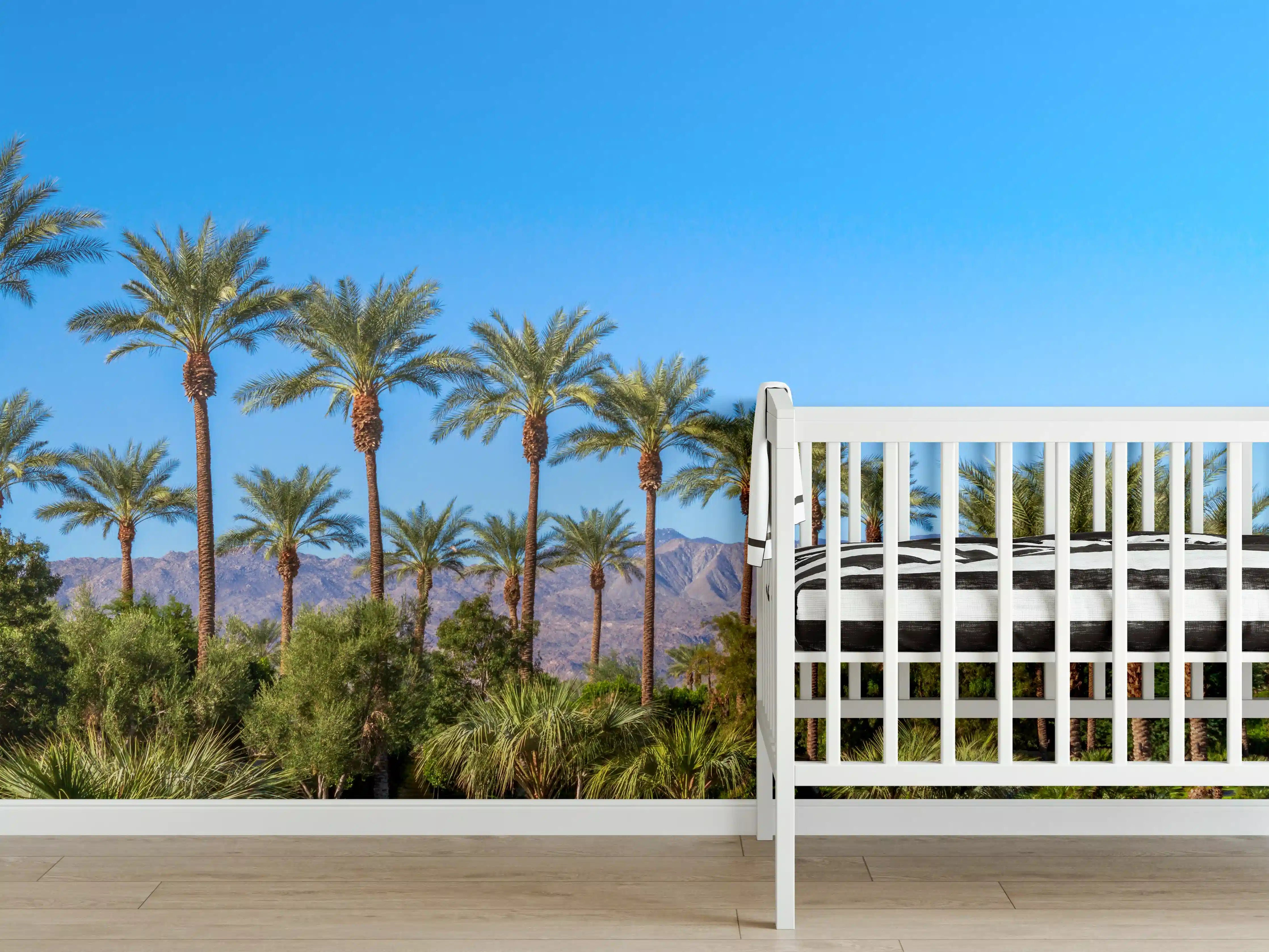 Babyzimmer Wandgestaltung - Wundervolle Palmen in Kalifornien