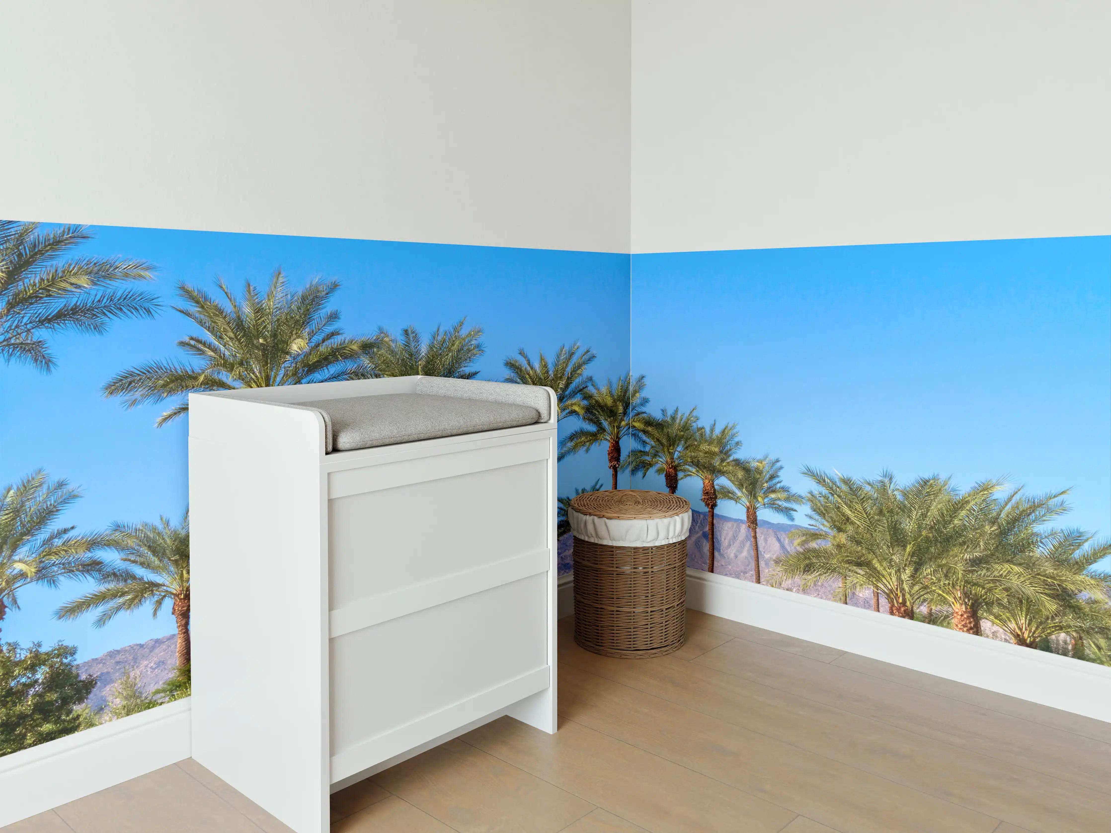 Babyzimmer Wandgestaltung - Wundervolle Palmen in Kalifornien
