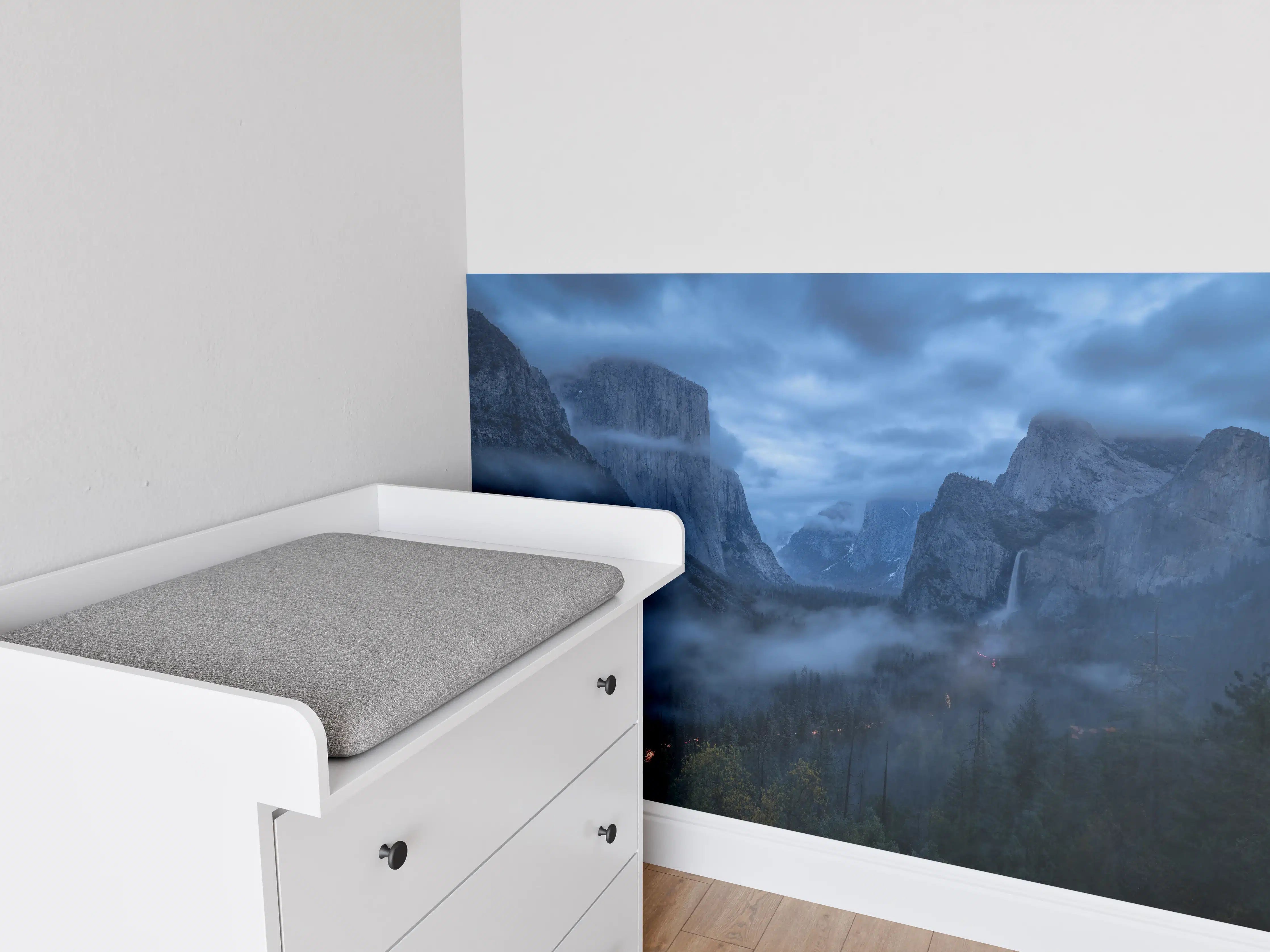 Babyzimmer Wandgestaltung - Yosemite Nebel Dämmerung
