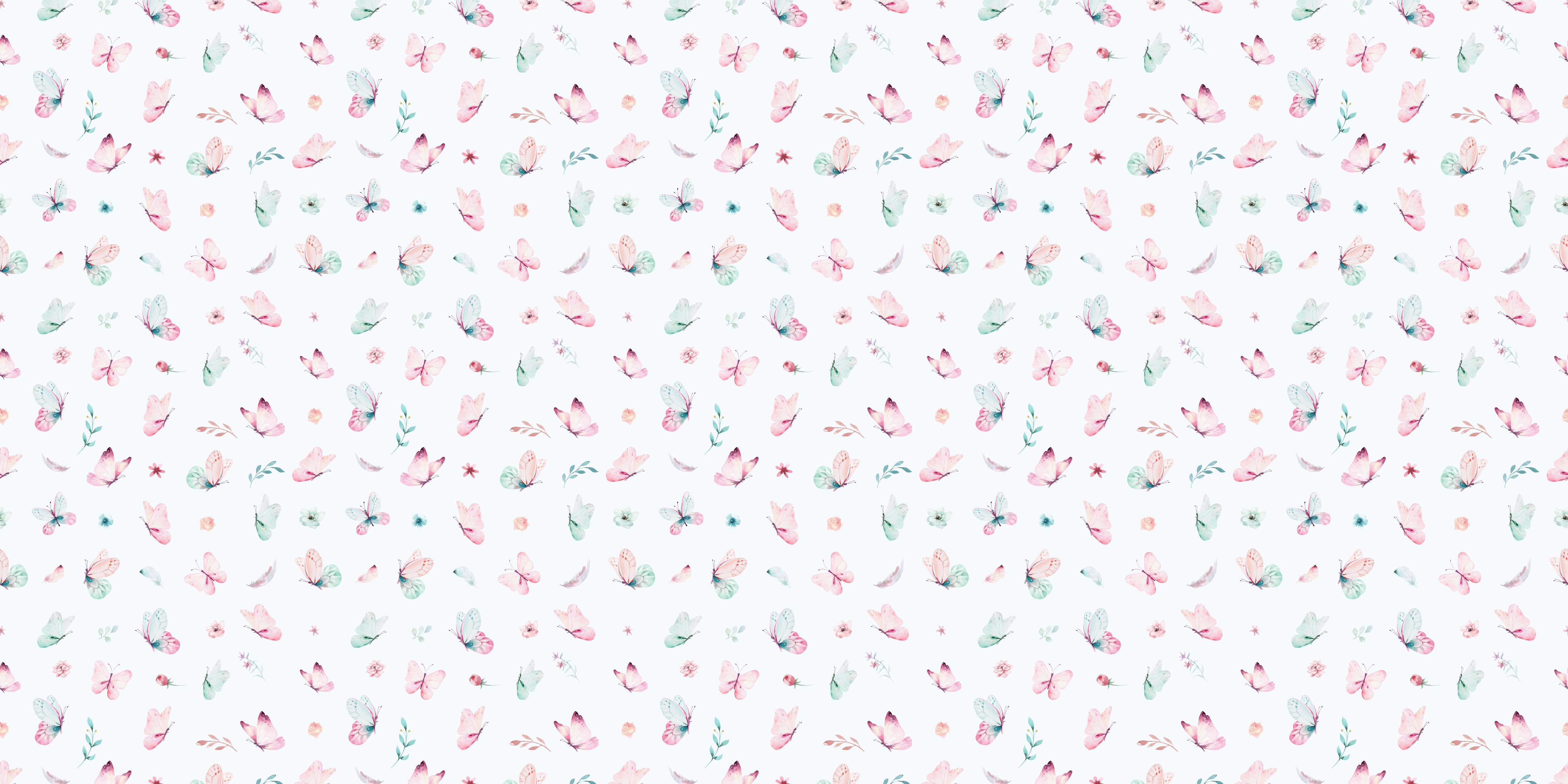 Babyzimmer Wandgestaltung-Zarte Blumenmuster in Hellrosa und Mint