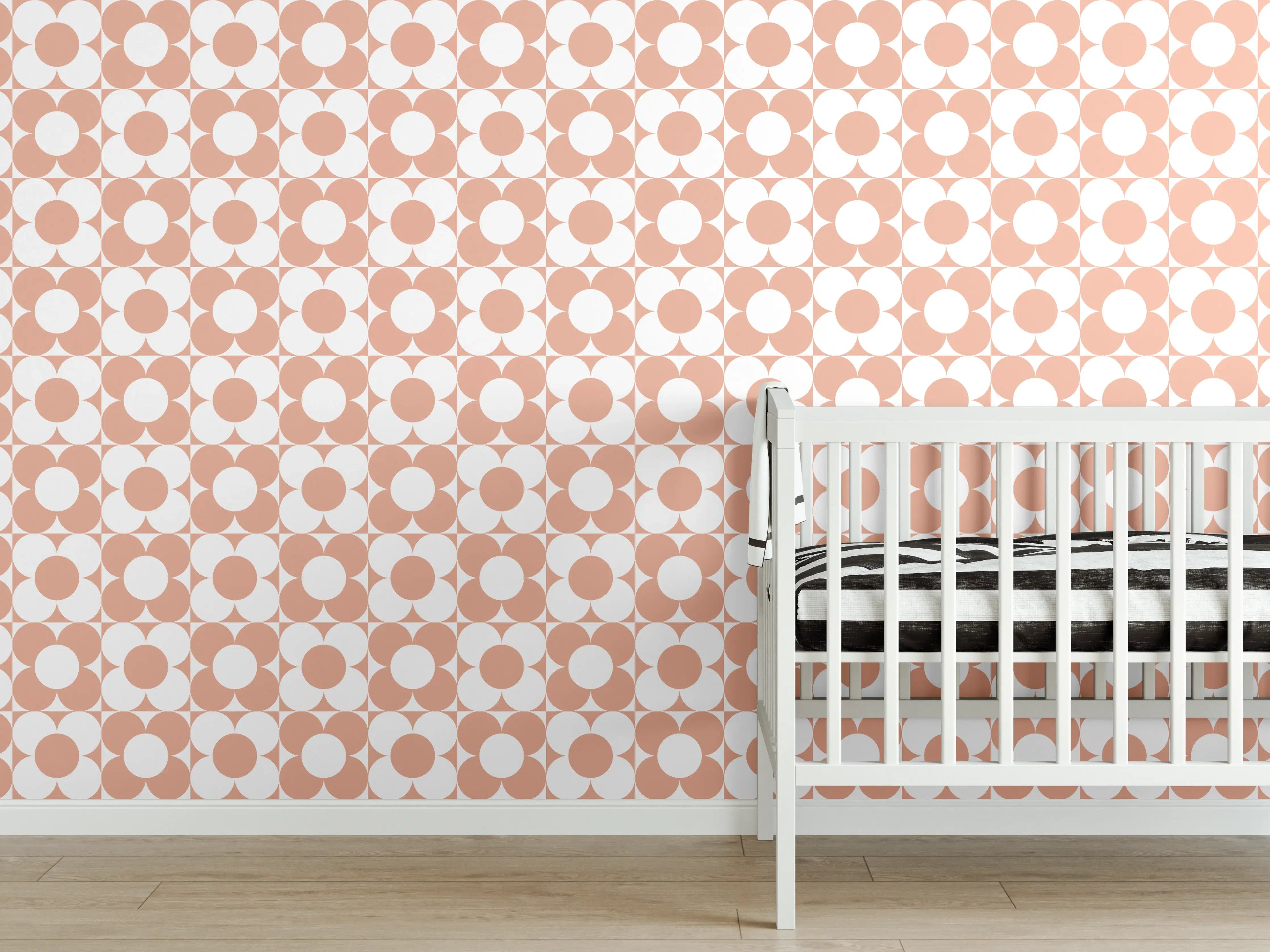 Babyzimmer Wandgestaltung - Zarte Salmone-Optik in Pastell