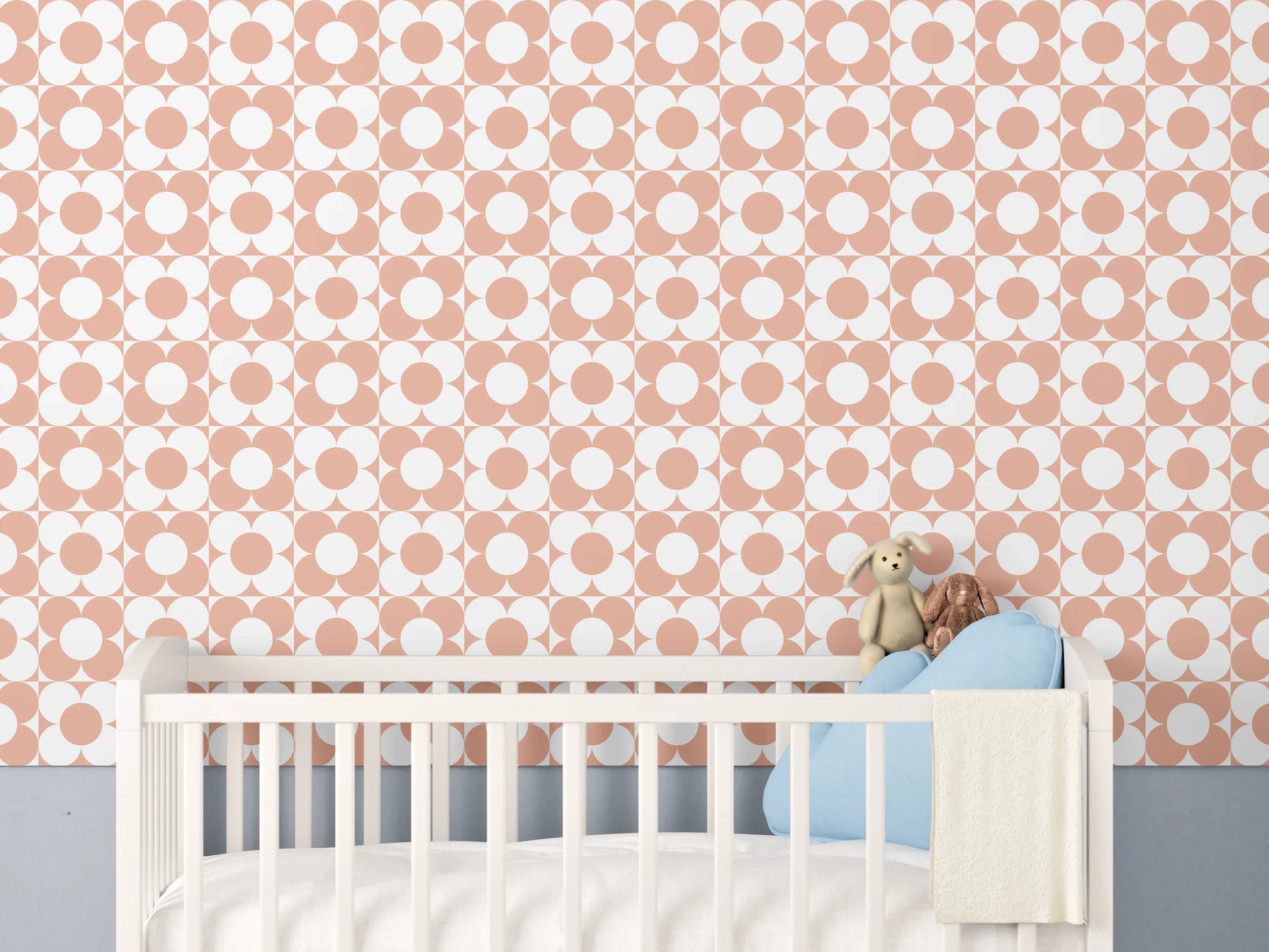 Babyzimmer Wandgestaltung - Zarte Salmone-Optik in Pastell