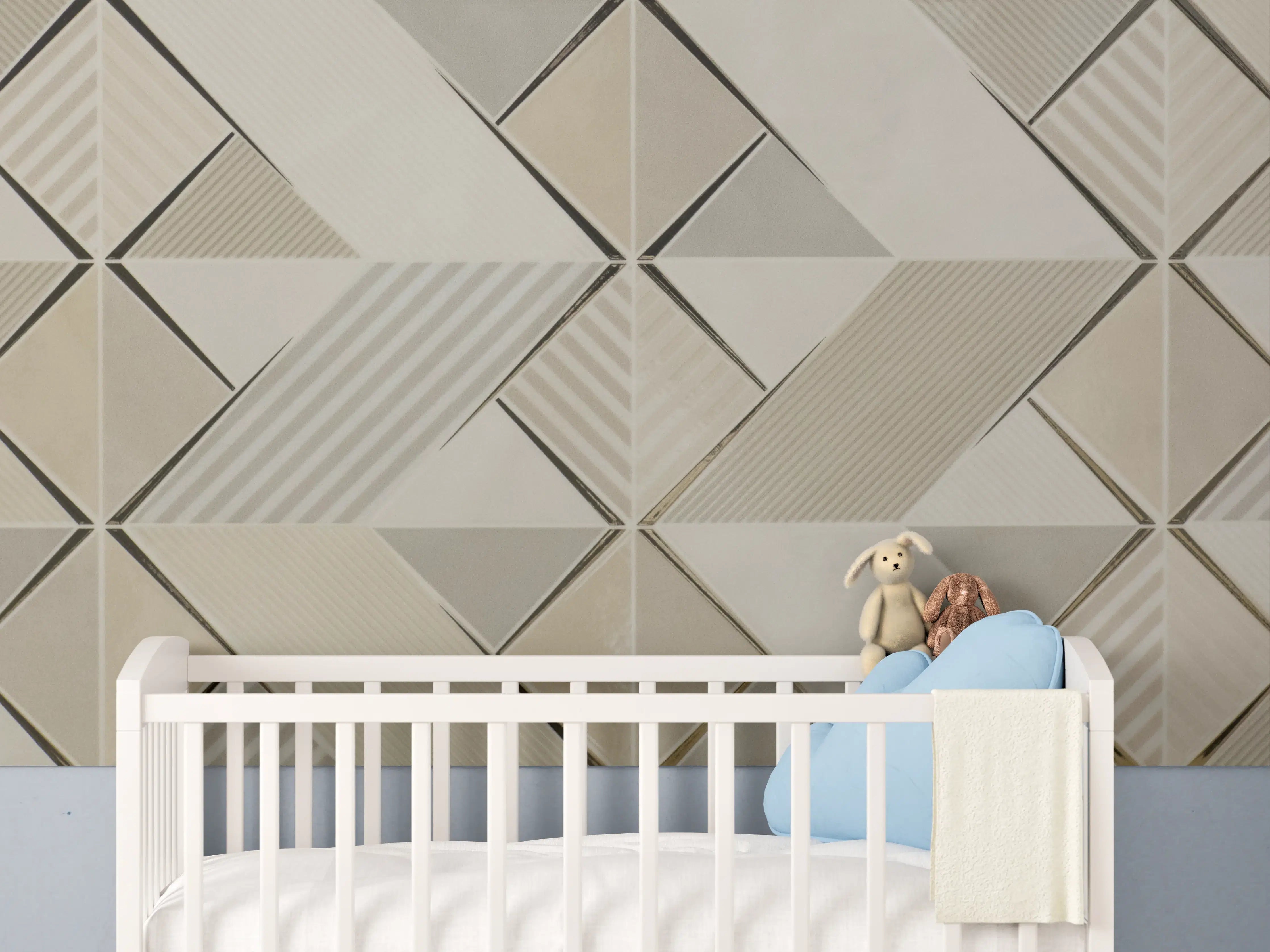 Babyzimmer Wandgestaltung - Zeitlose Grauton-Wandkunst