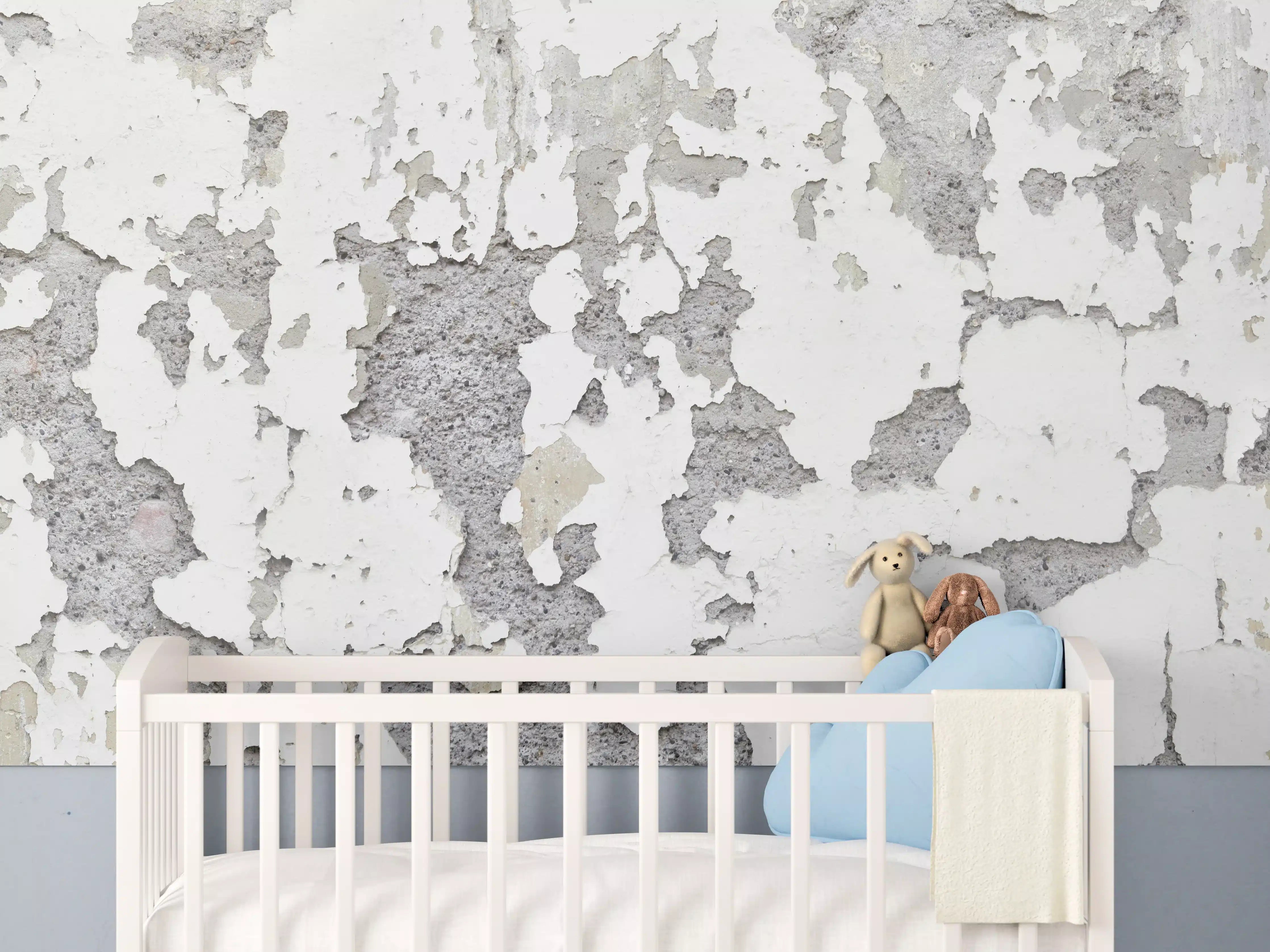 Babyzimmer Wandgestaltung - Zerplatze Fassade eines alten Hauses