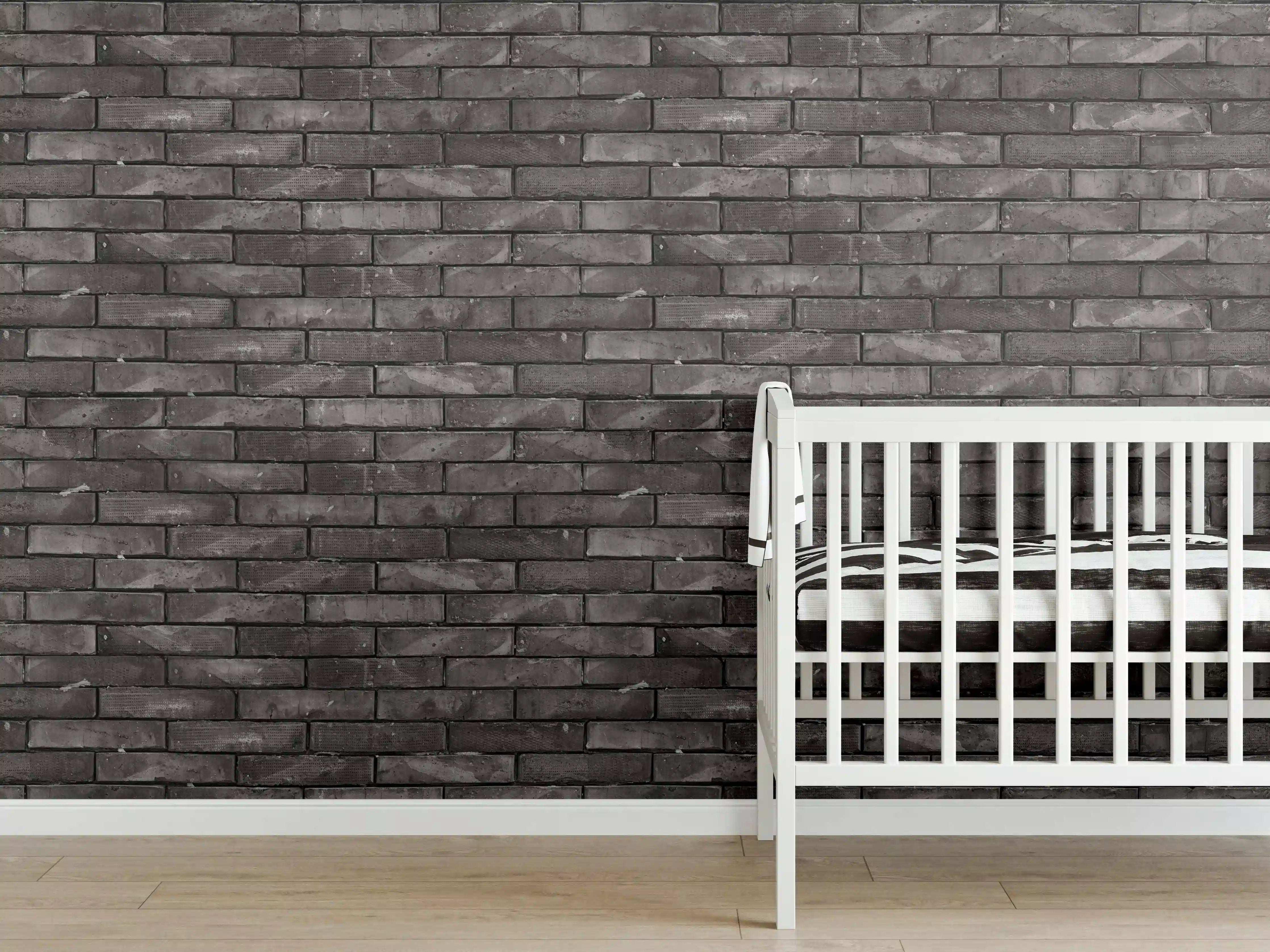Babyzimmer Wandgestaltung - Ziegelmauer im Grunge-Stil