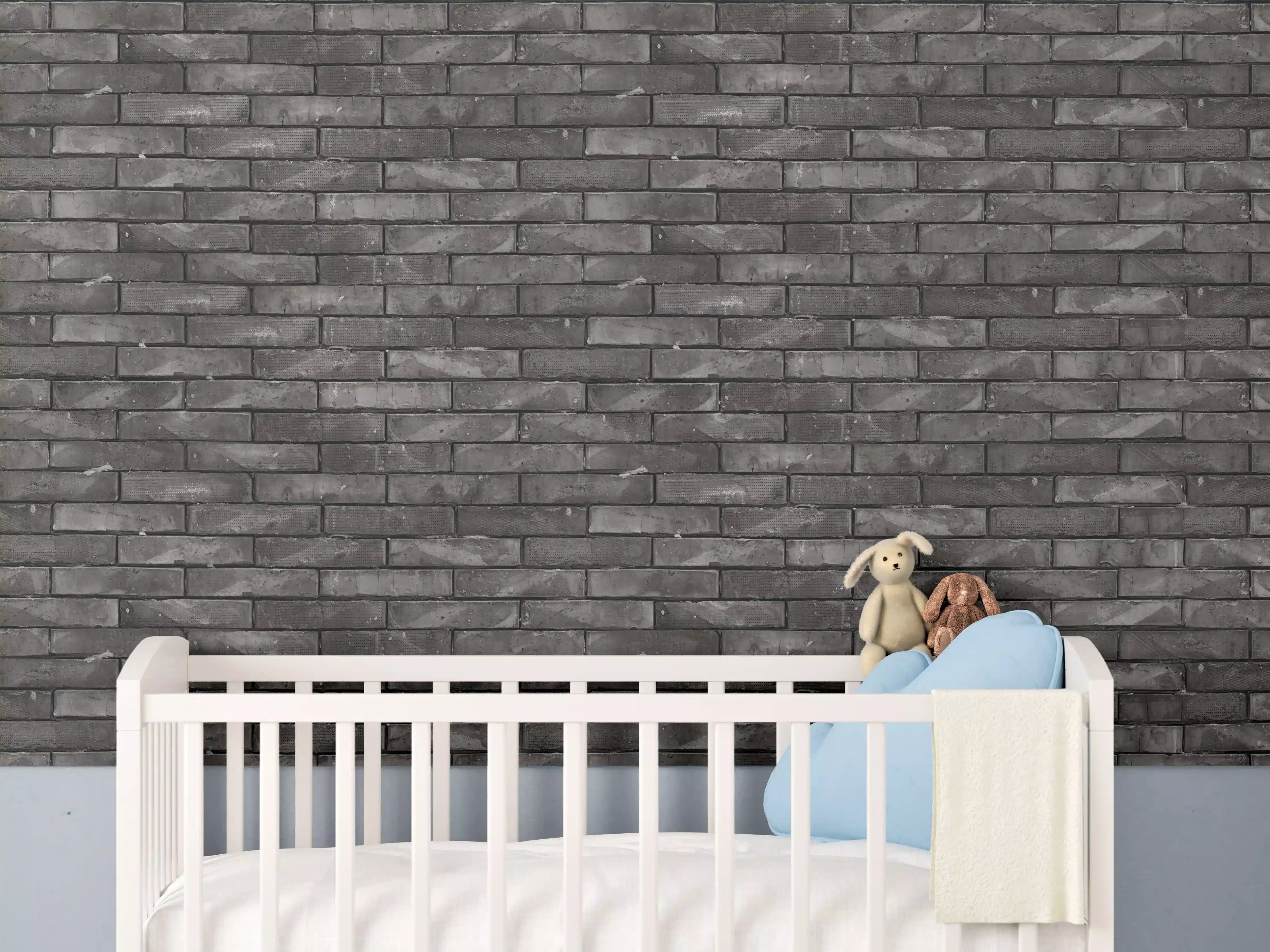 Babyzimmer Wandgestaltung - Ziegelmauer im Grunge-Stil