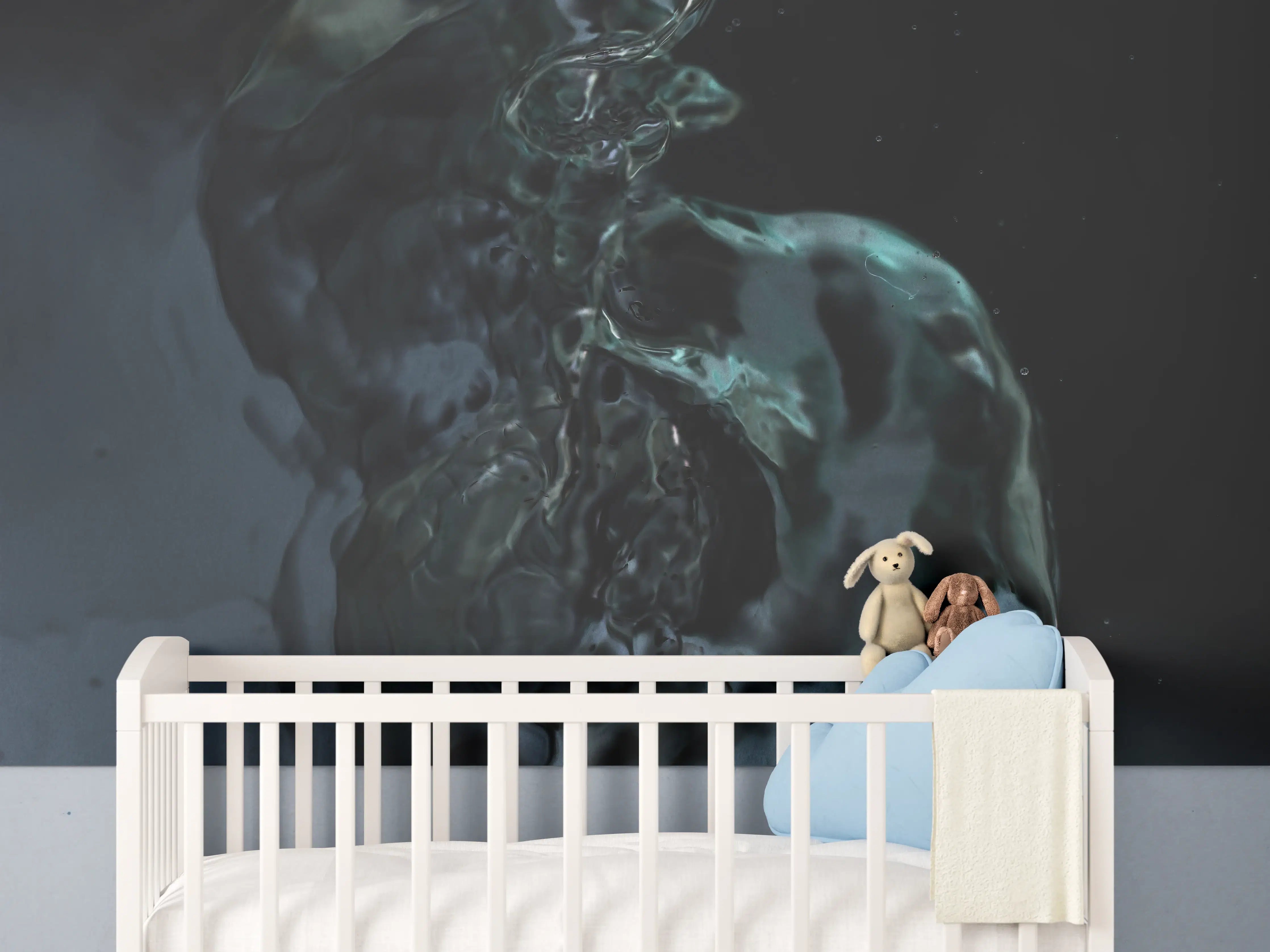 Babyzimmer Wandgestaltung - "Edler grauer Damenmantel aus Kaschmir - Winterkollektion 2022"