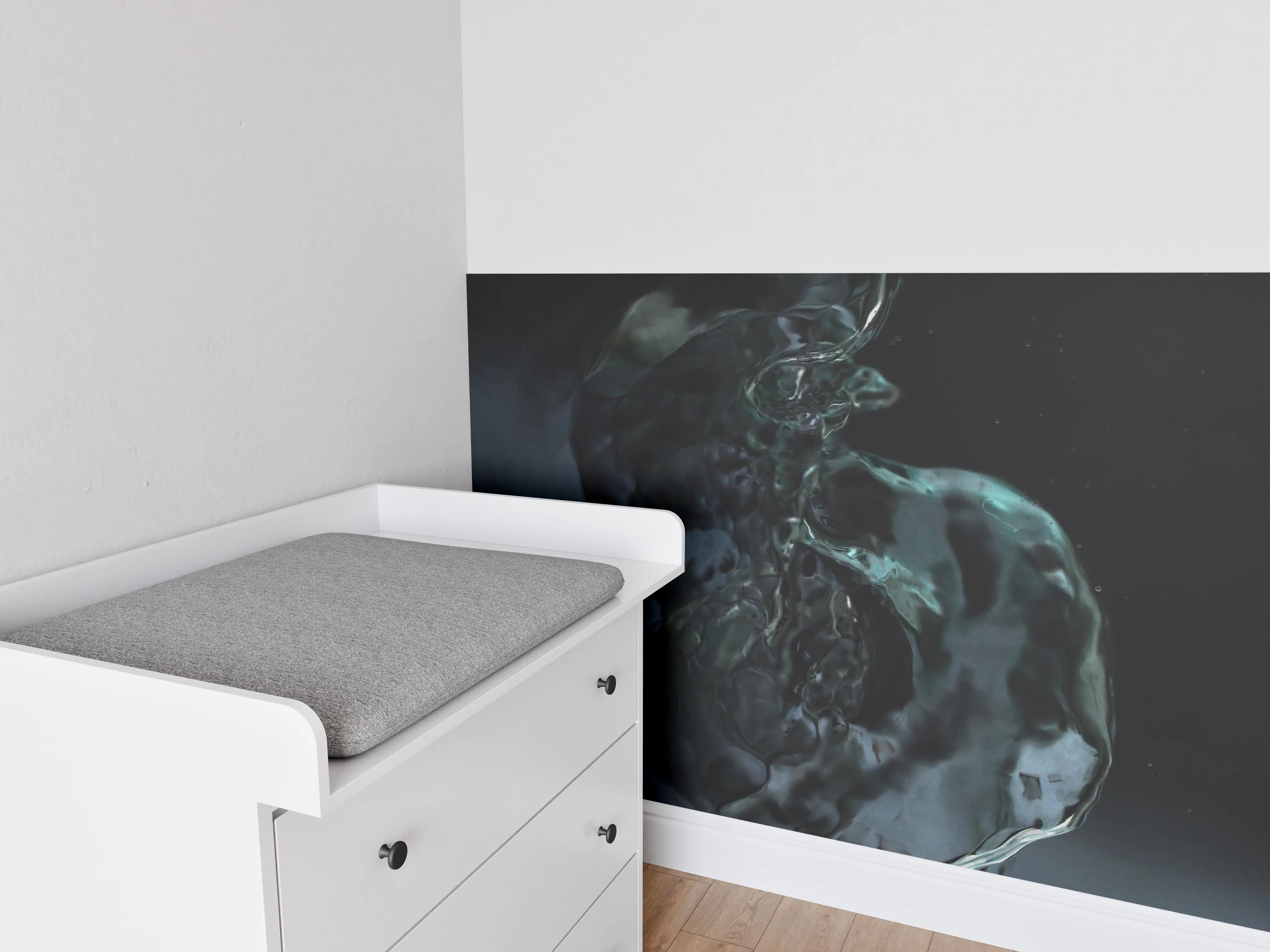 Babyzimmer Wandgestaltung - "Edler grauer Damenmantel aus Kaschmir - Winterkollektion 2022"