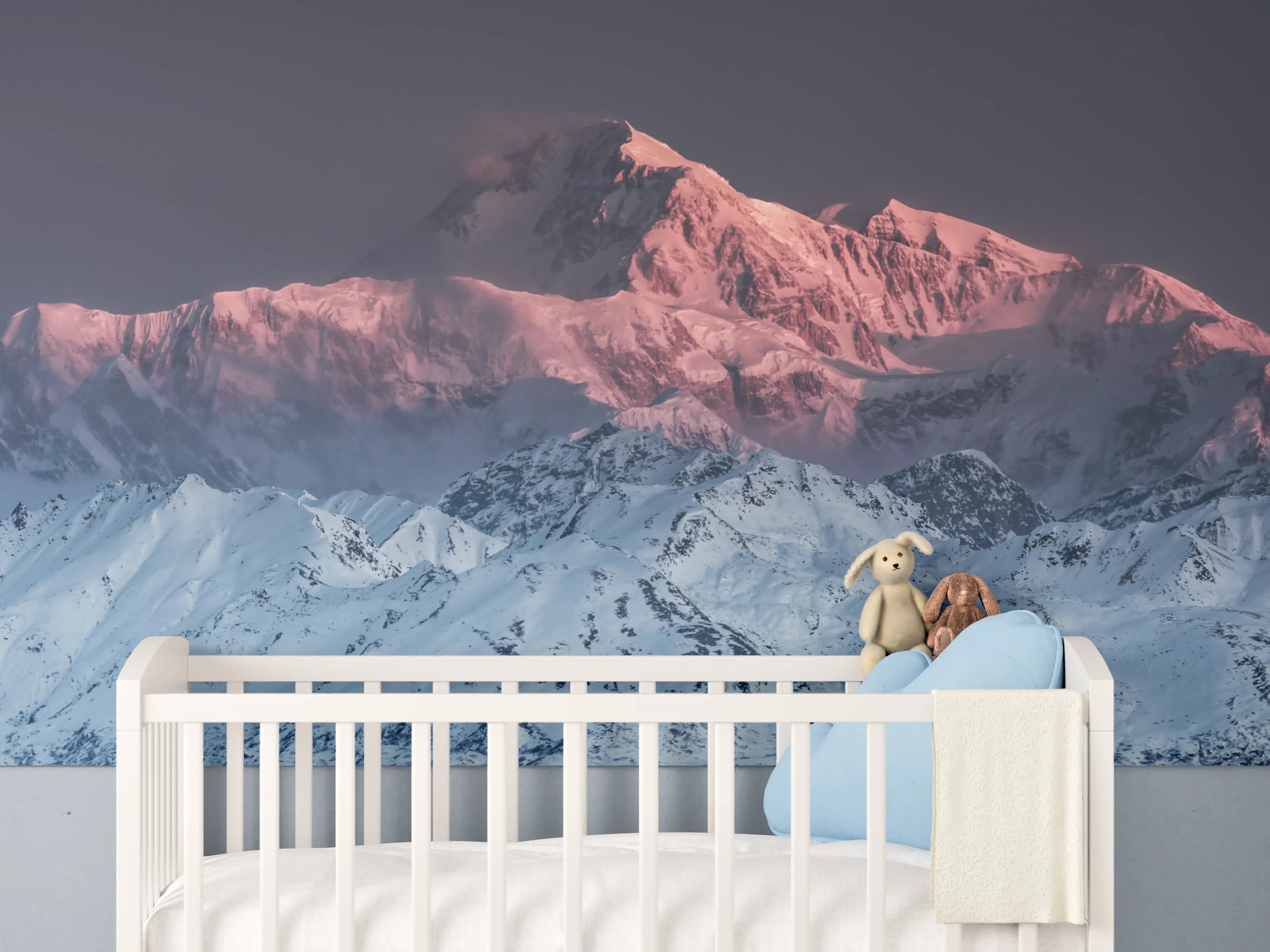 Babyzimmer Wandgestaltung - "Edles grau-weißes Marmorstruktur-Design für stilbewusste Wohnräume"