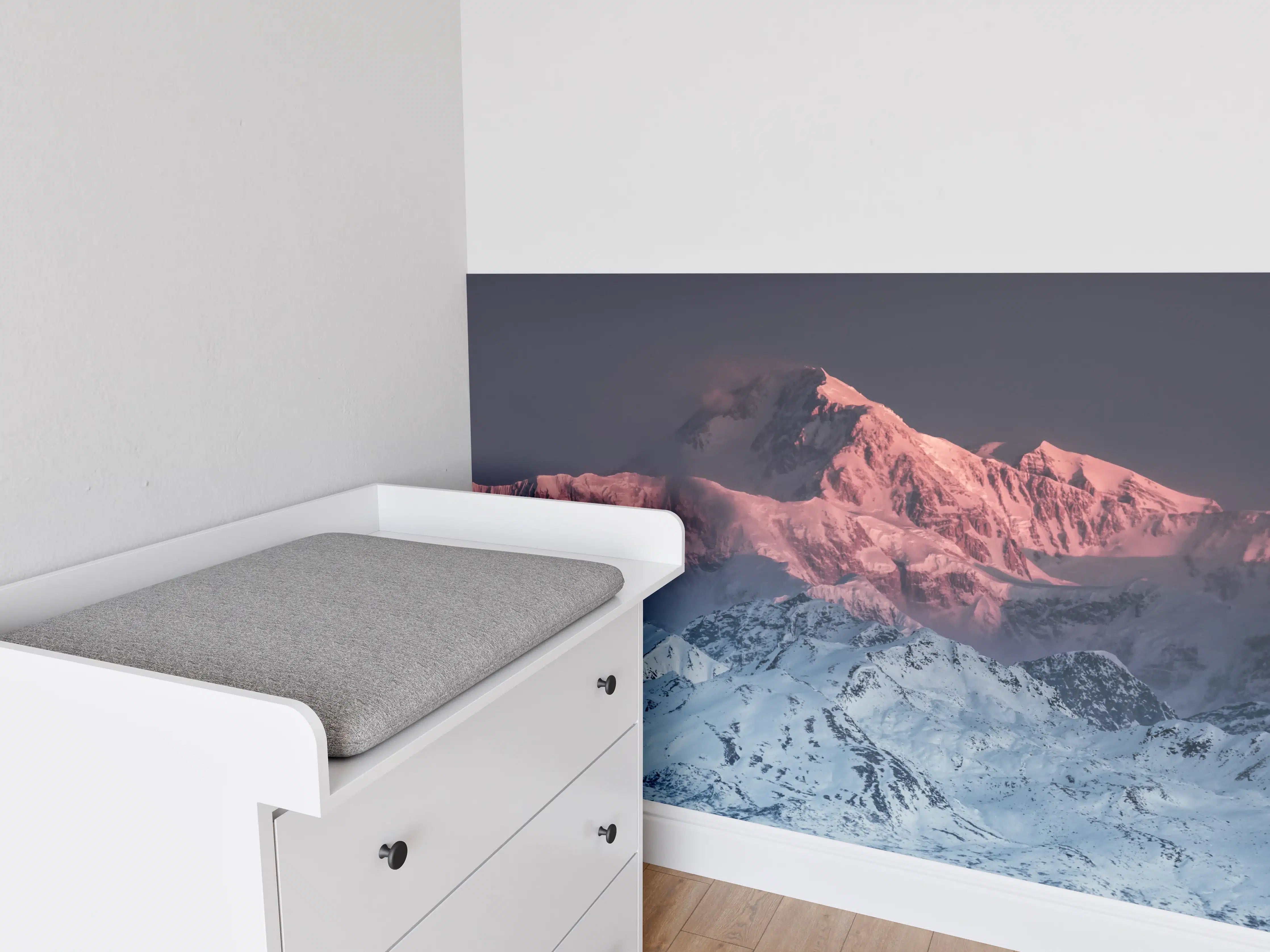 Babyzimmer Wandgestaltung - "Edles grau-weißes Marmorstruktur-Design für stilbewusste Wohnräume"