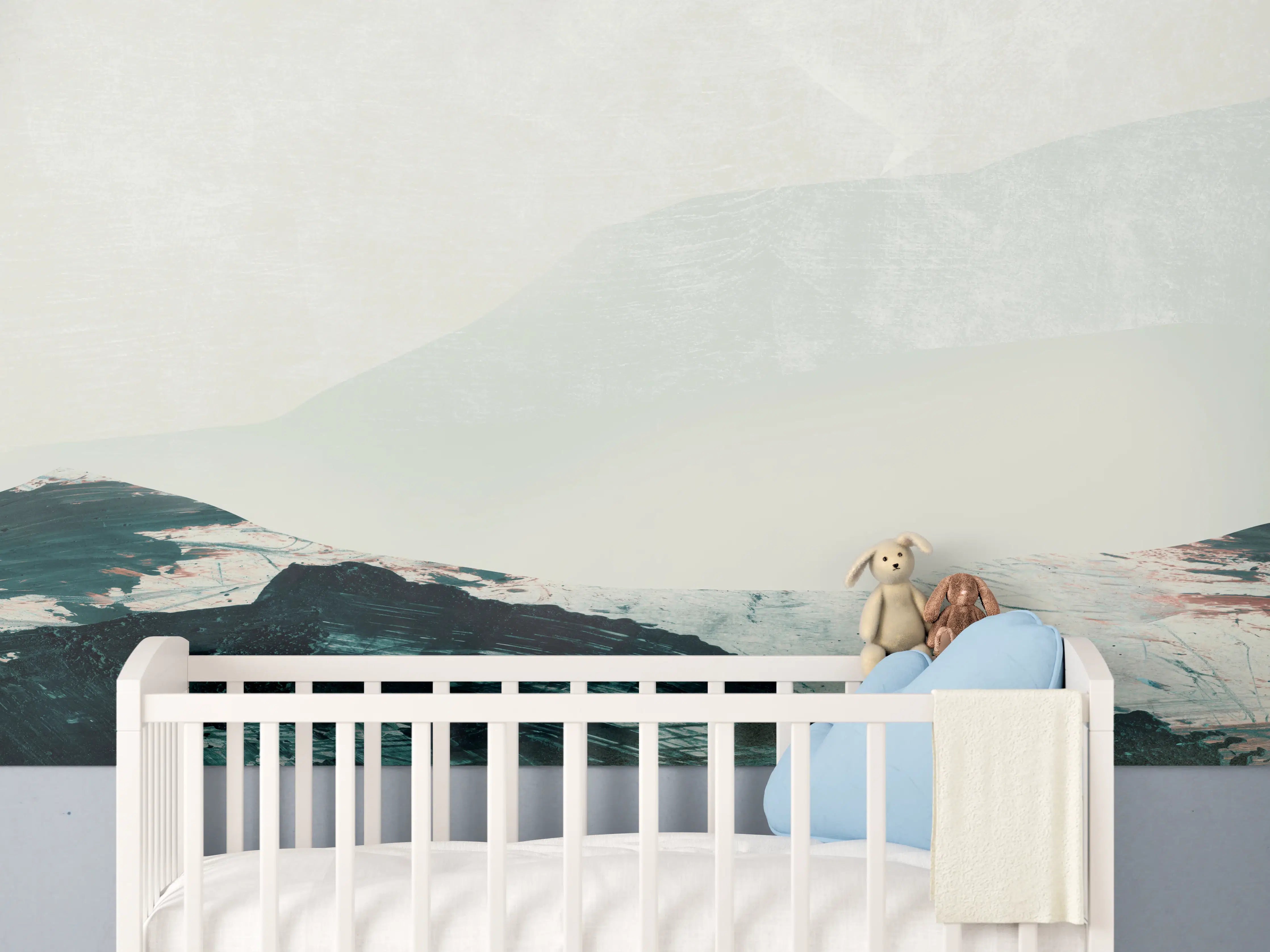 Babyzimmer Wandgestaltung - "Moderner Schreibtisch aus Eiche mit schwarzem Metallgestell"