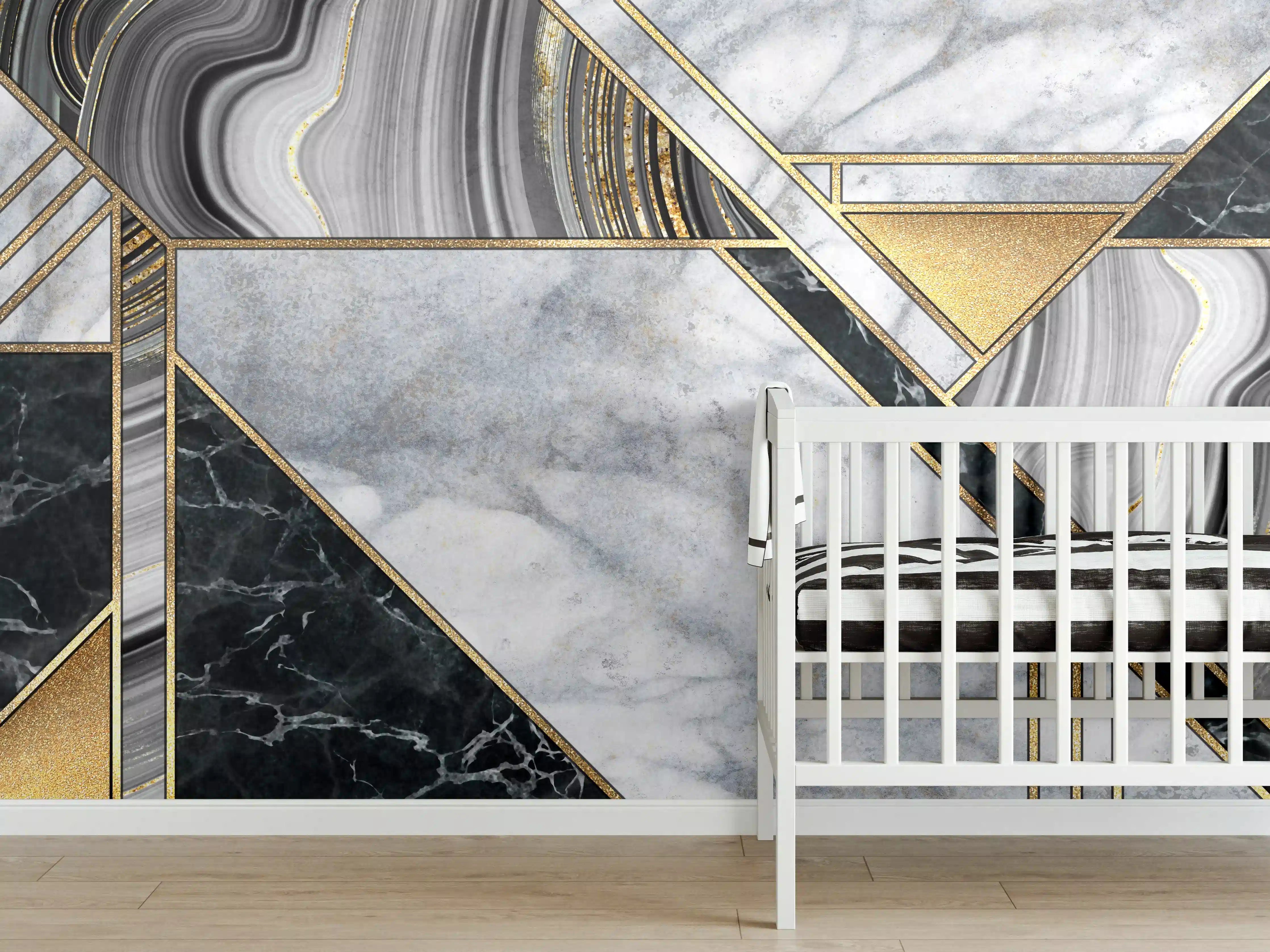 Babyzimmer Wandgestaltung - abstrakter Art Deco Hintergrund