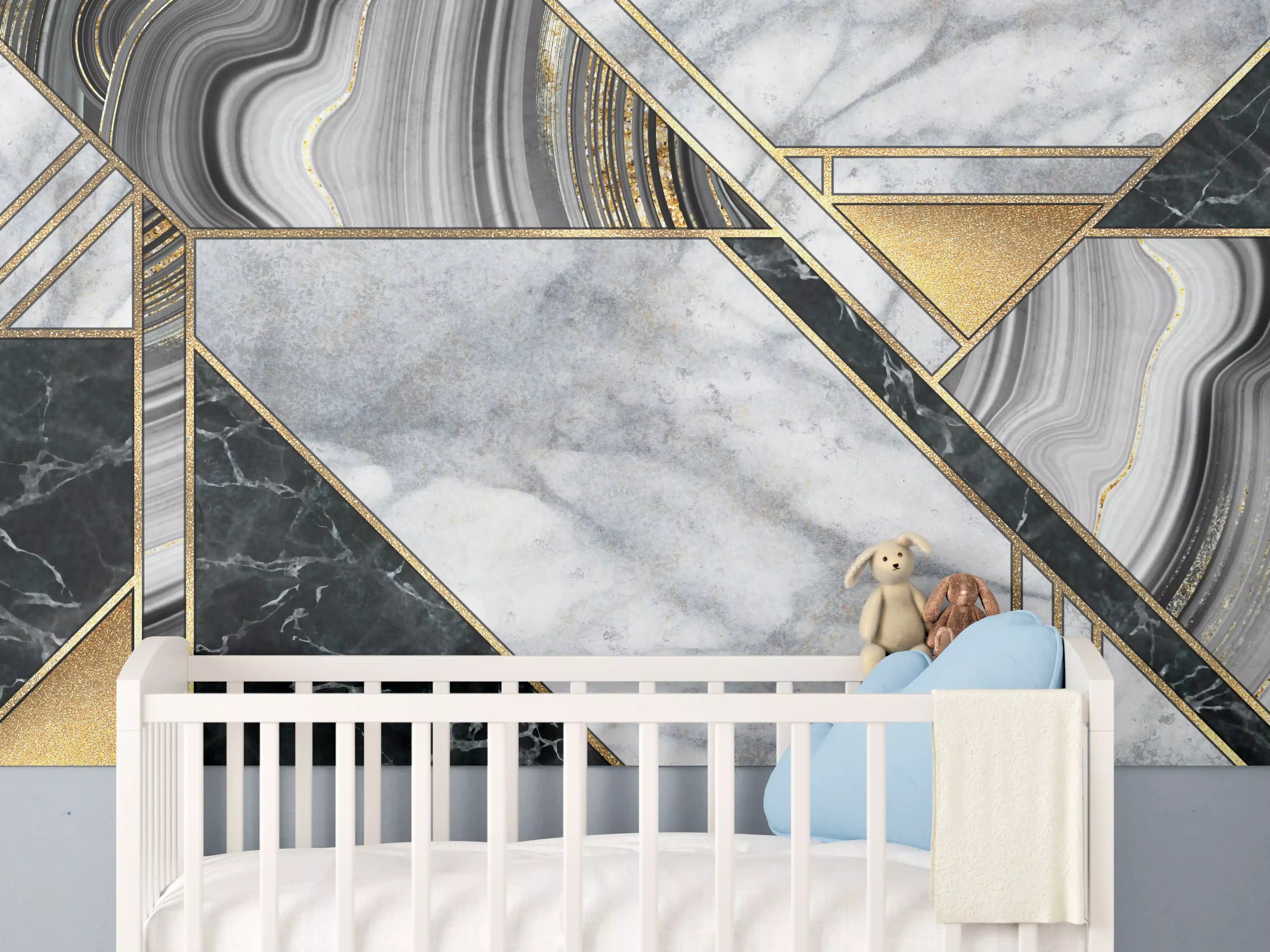 Babyzimmer Wandgestaltung - abstrakter Art Deco Hintergrund