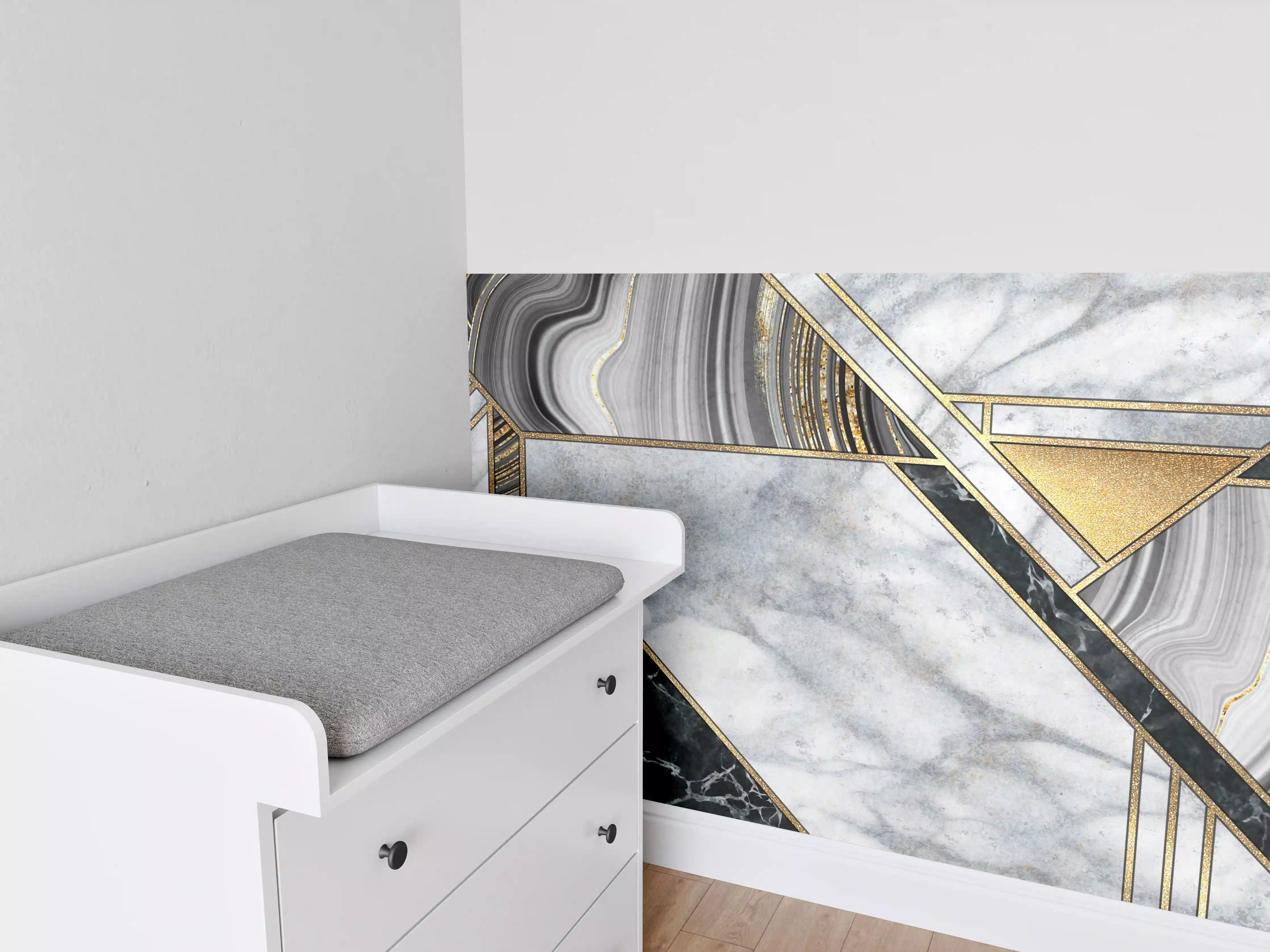 Babyzimmer Wandgestaltung - abstrakter Art Deco Hintergrund