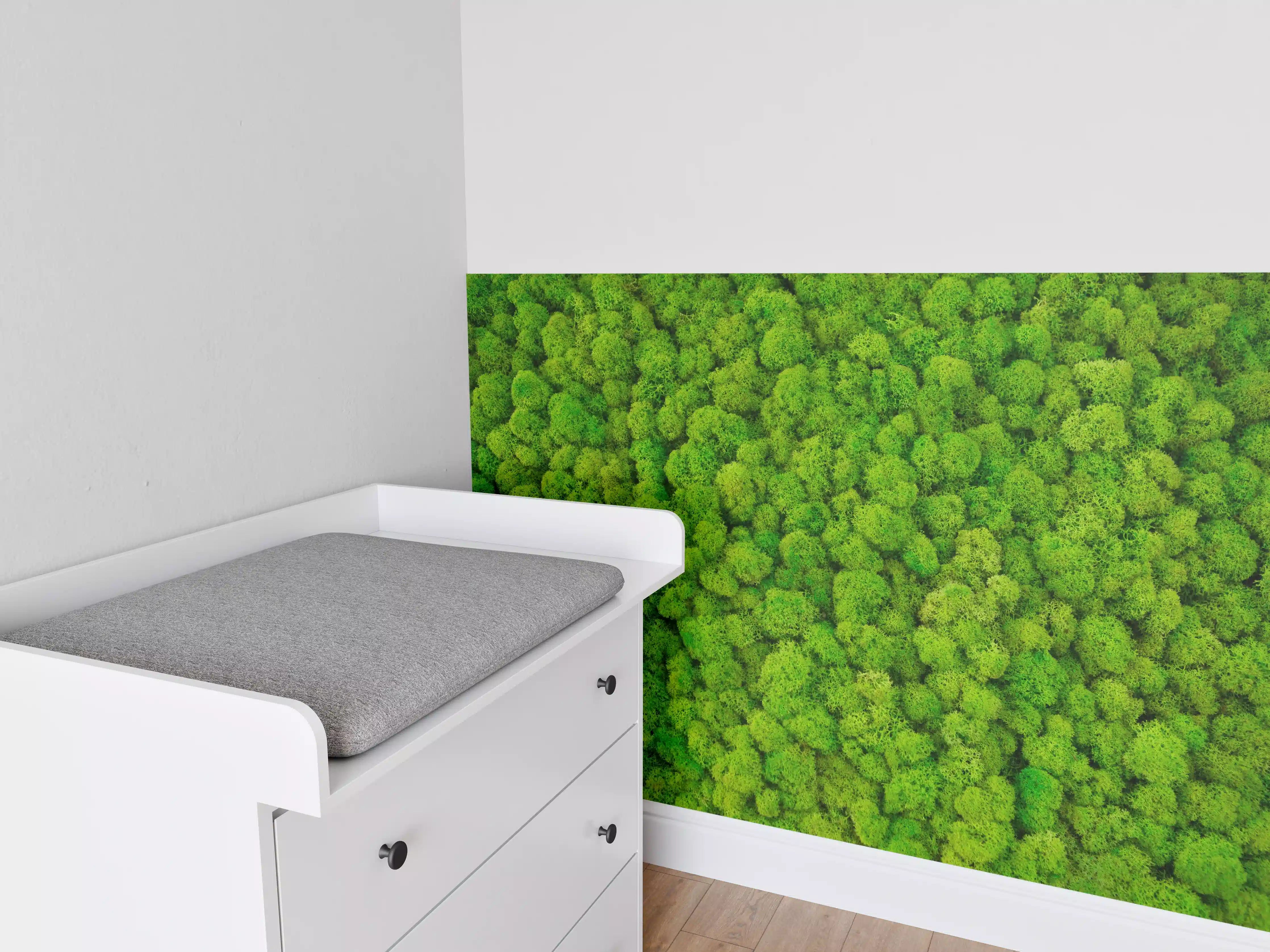 Babyzimmer Wandgestaltung - dekoratives Moos Design