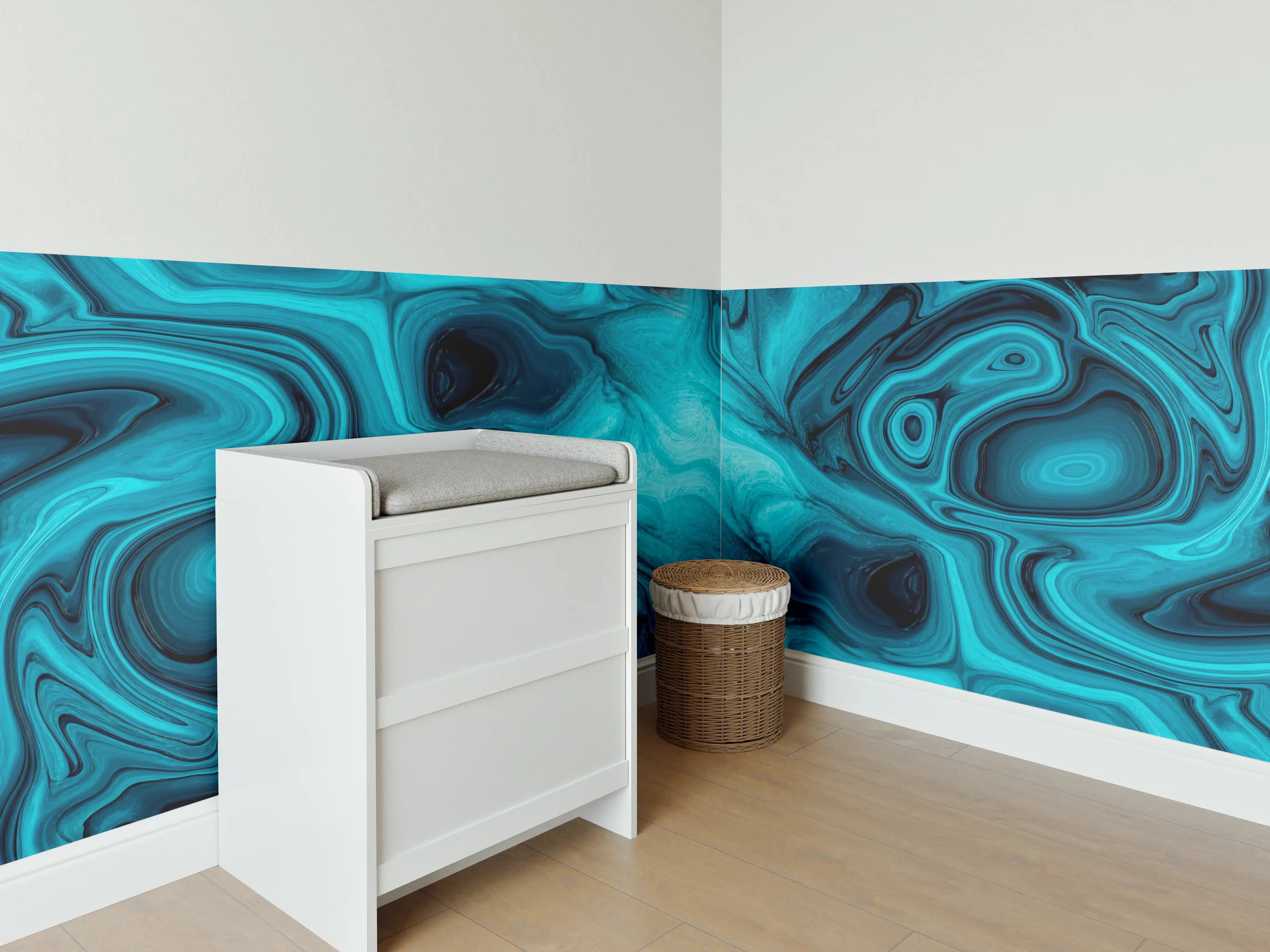 Babyzimmer Wandgestaltung - flüssiges Acrylharz - Abstrakt