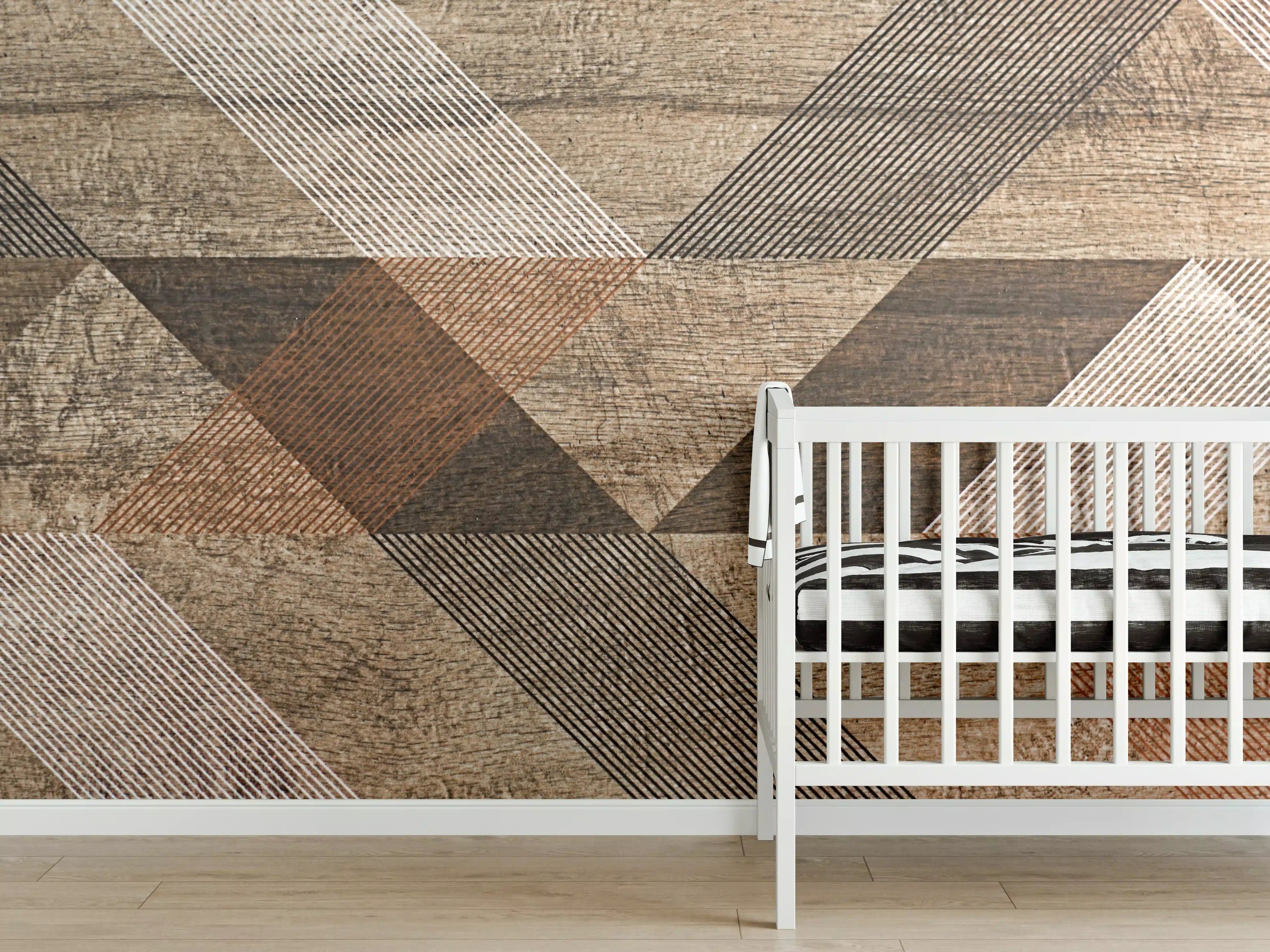 Babyzimmer Wandgestaltung - geometrisches Mosaik Design