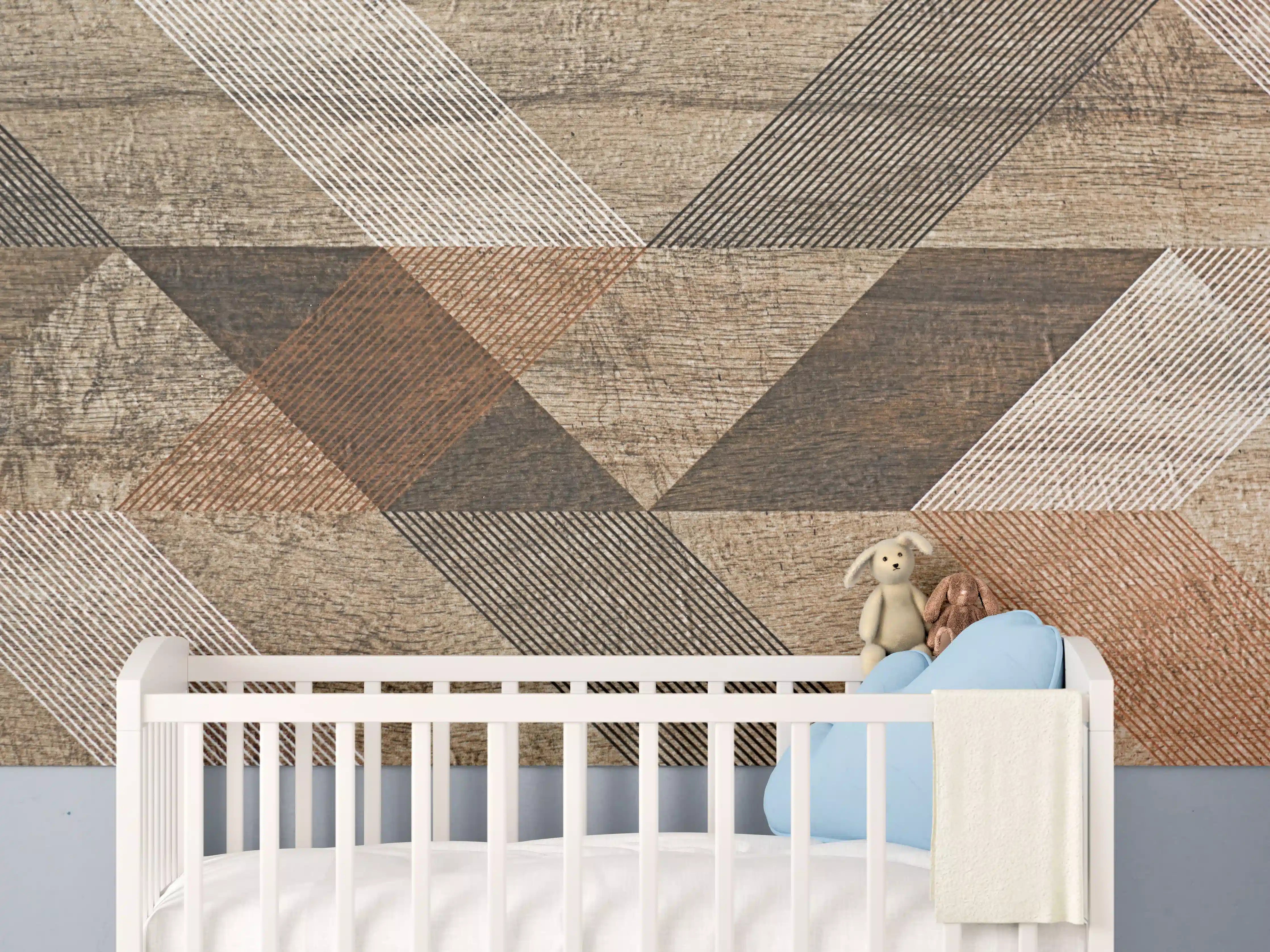 Babyzimmer Wandgestaltung - geometrisches Mosaik Design