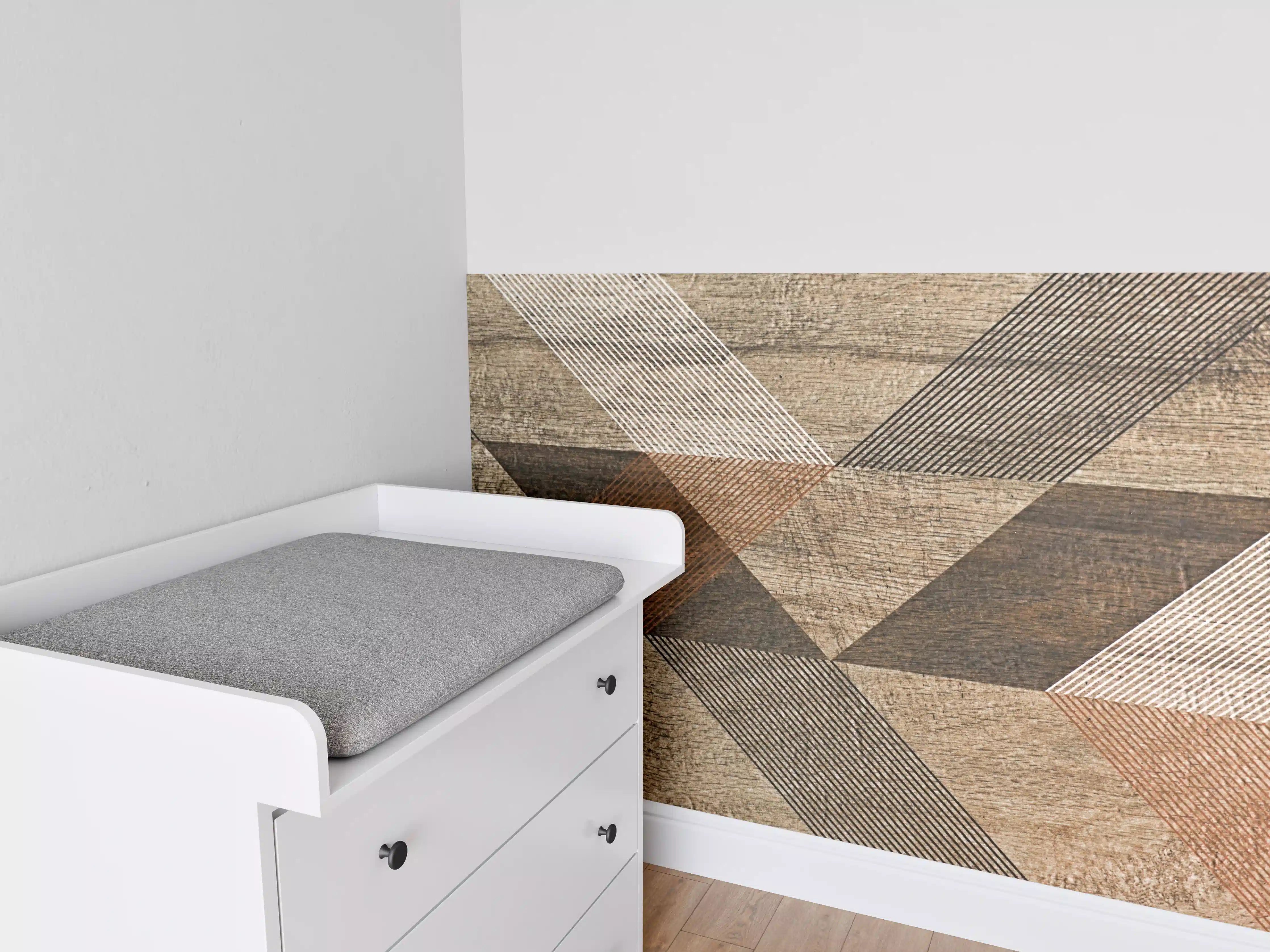 Babyzimmer Wandgestaltung - geometrisches Mosaik Design