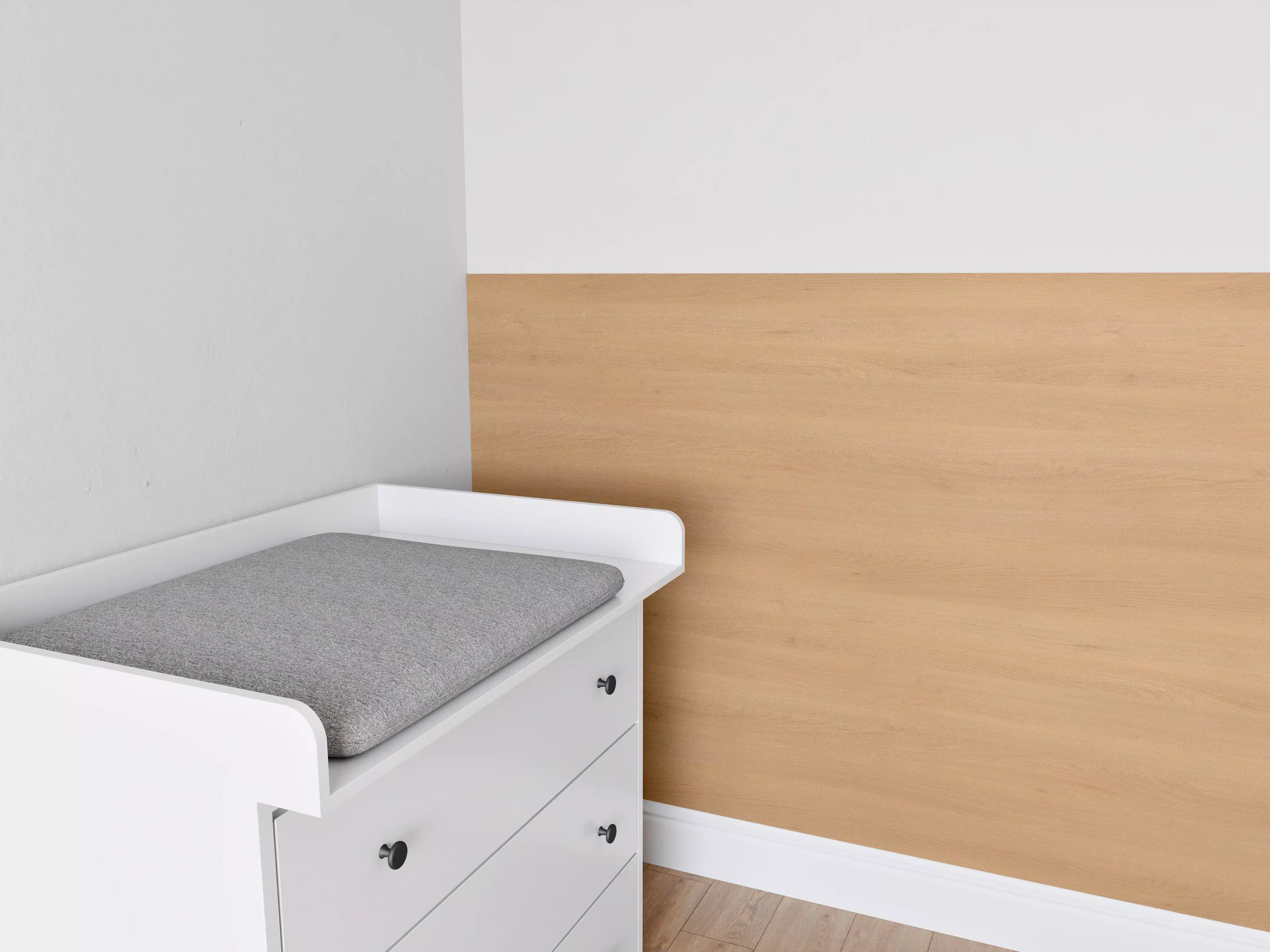 Babyzimmer Wandgestaltung - harmonisches Natur Holz 