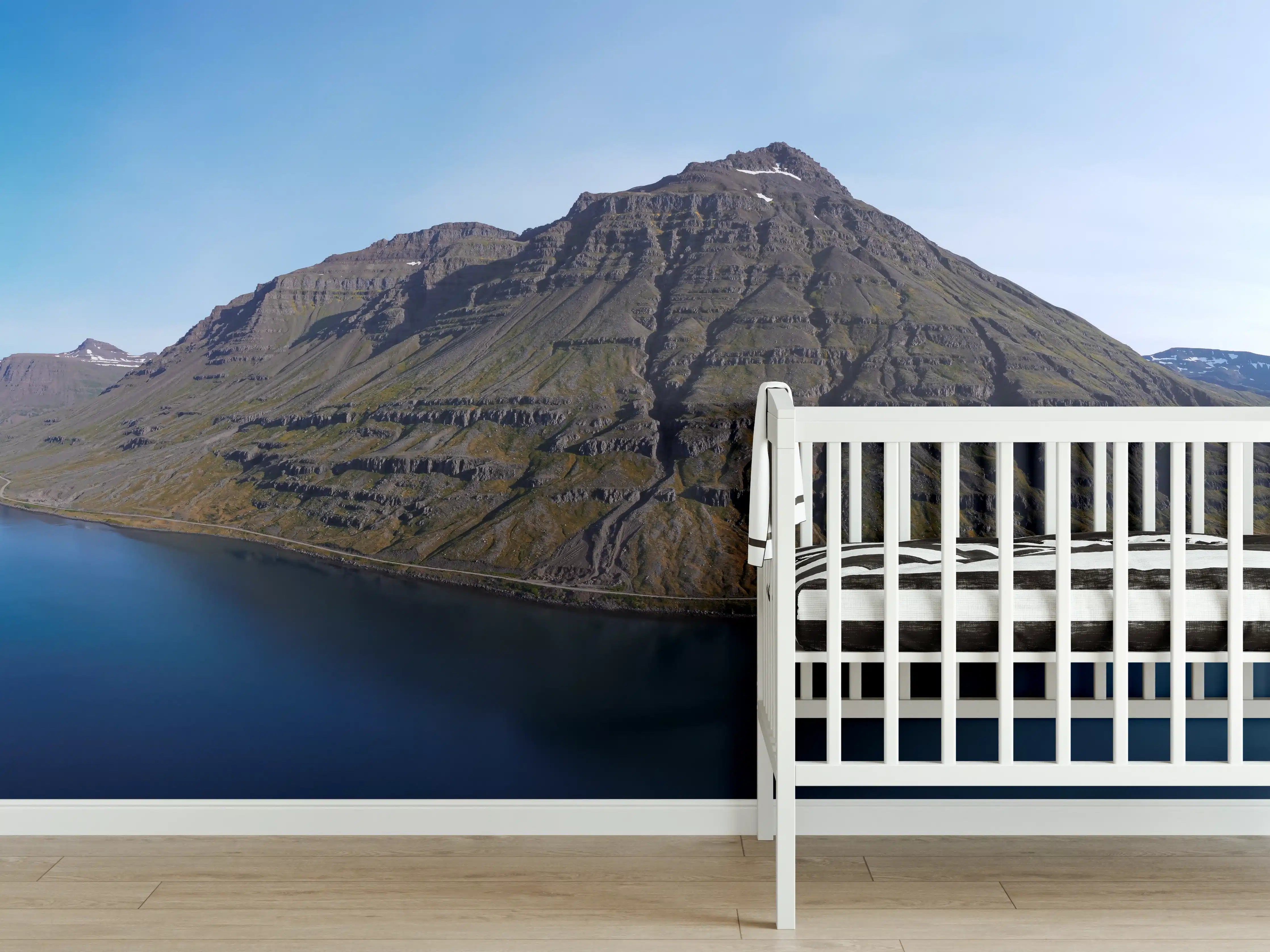 Babyzimmer Wandgestaltung - luftbildpanorama in den isländischen ostfjorden