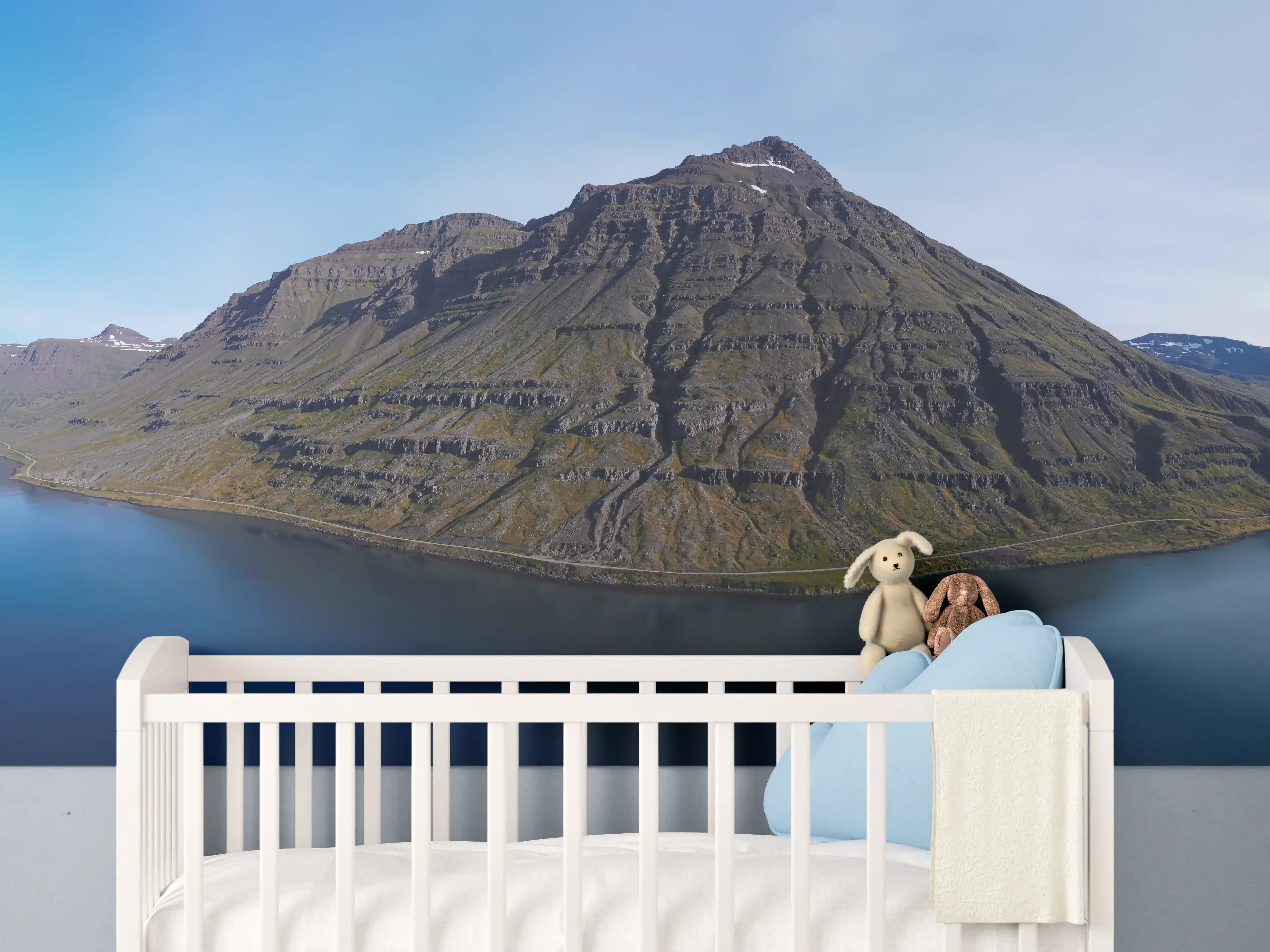 Babyzimmer Wandgestaltung - luftbildpanorama in den isländischen ostfjorden