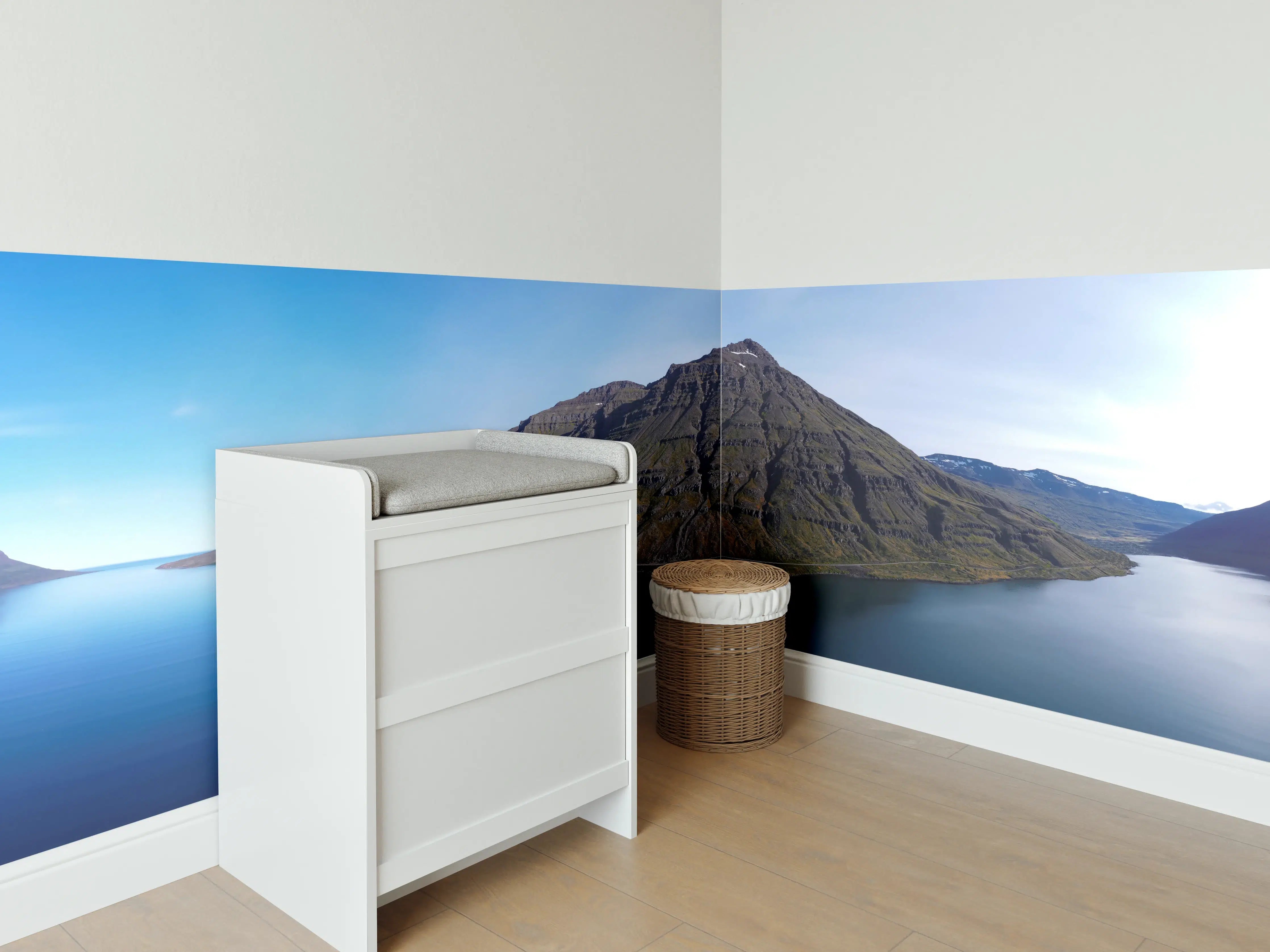 Babyzimmer Wandgestaltung - luftbildpanorama in den isländischen ostfjorden