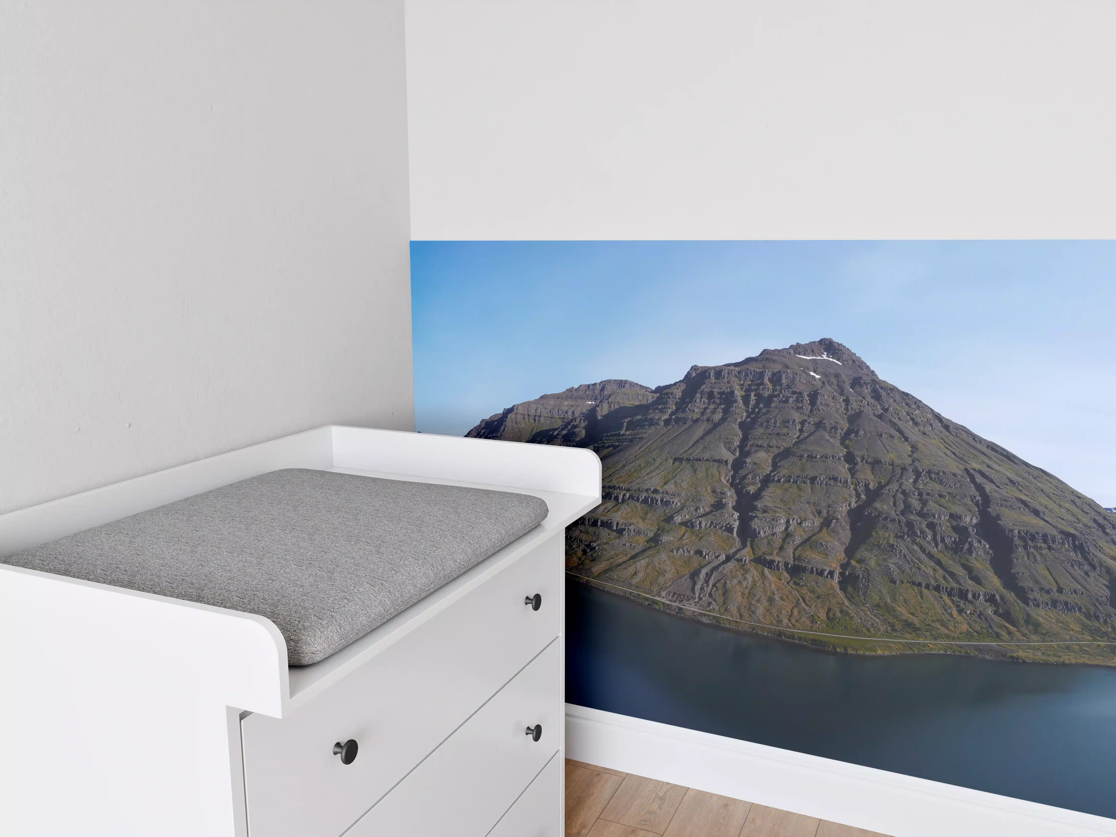 Babyzimmer Wandgestaltung - luftbildpanorama in den isländischen ostfjorden
