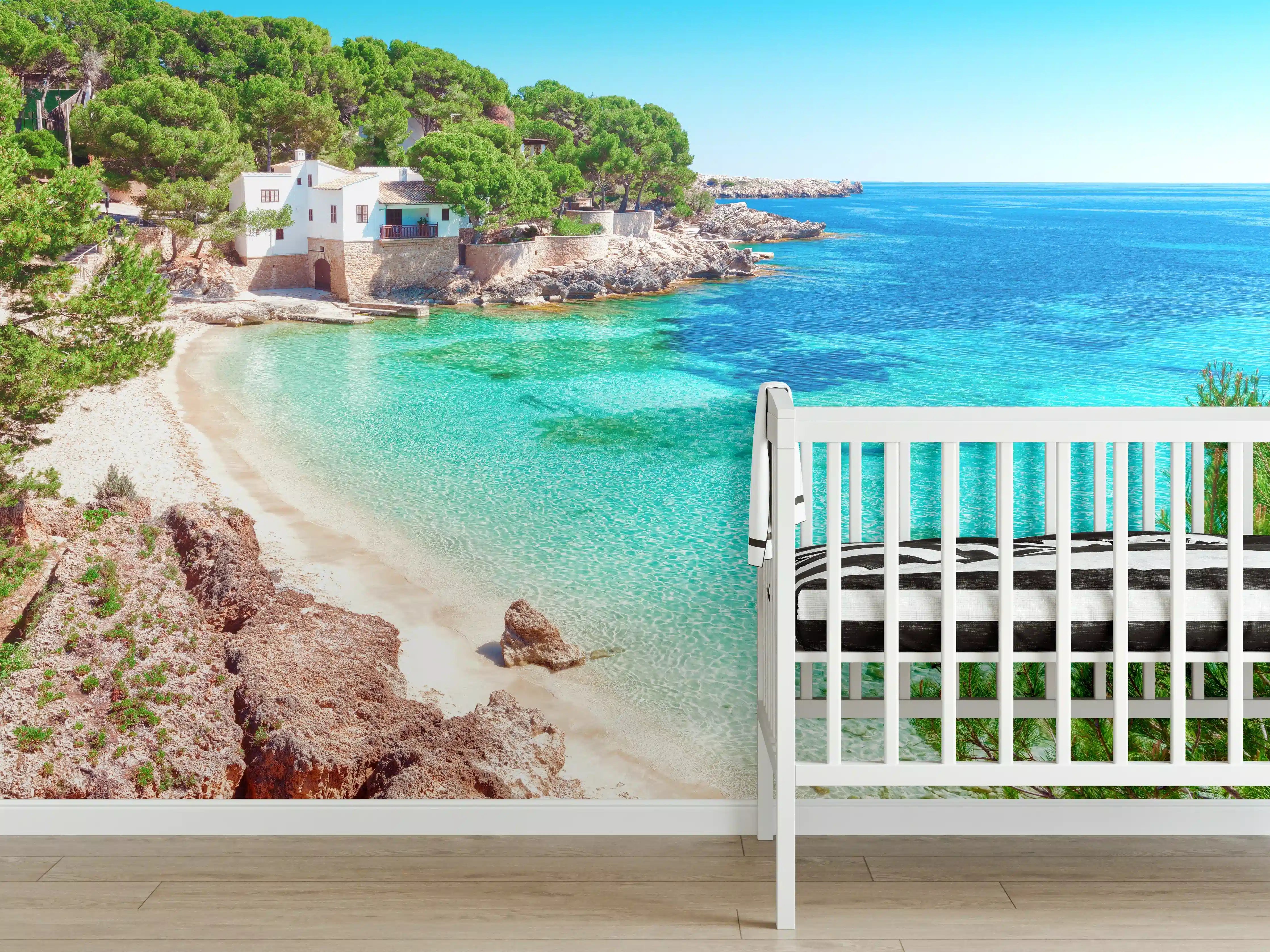 Babyzimmer Wandgestaltung - traumhafter Mallorca Strand 