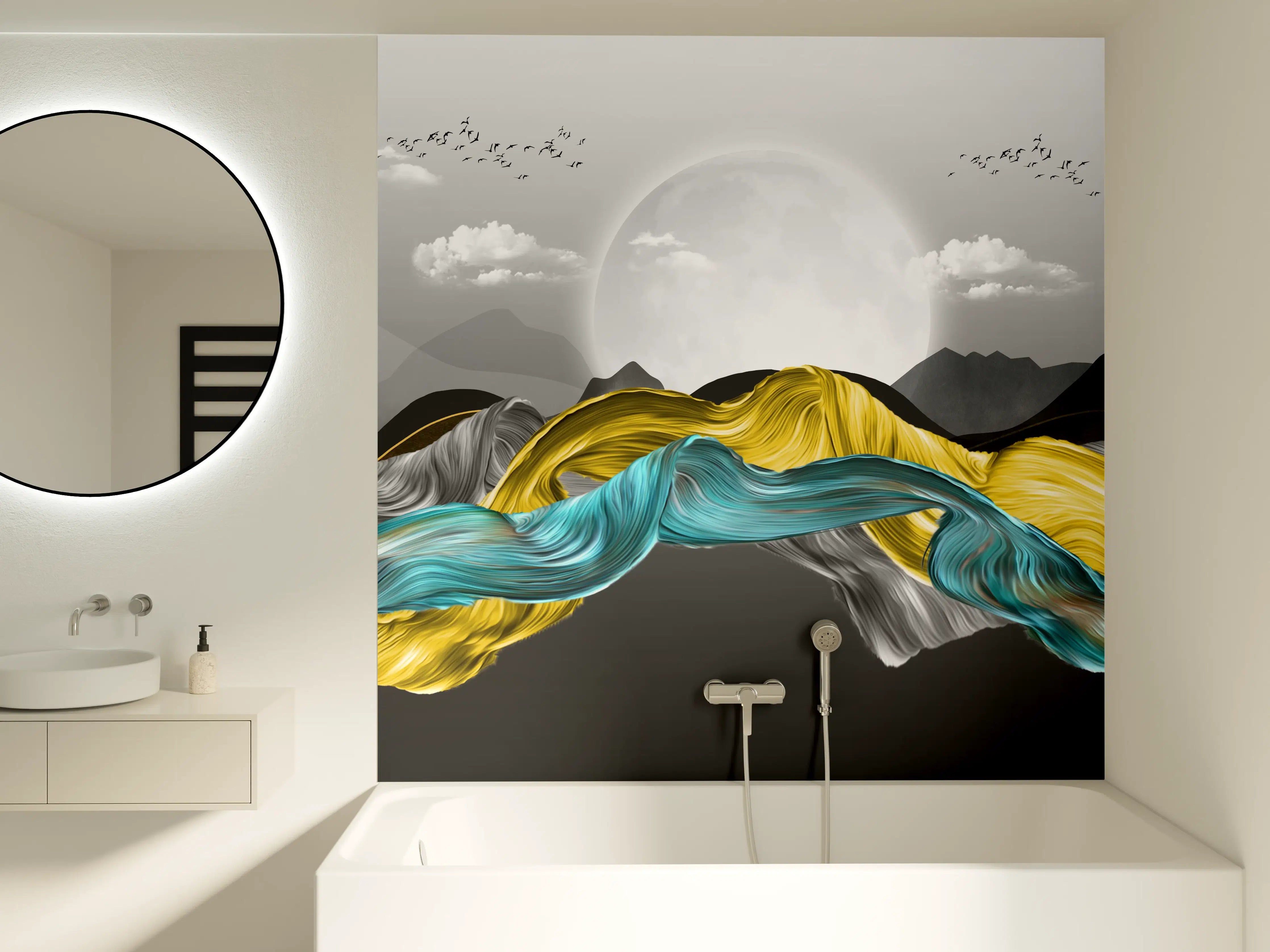 Badewannen-Rückwand - 3D Moderne Leinwand - Abstrakt
