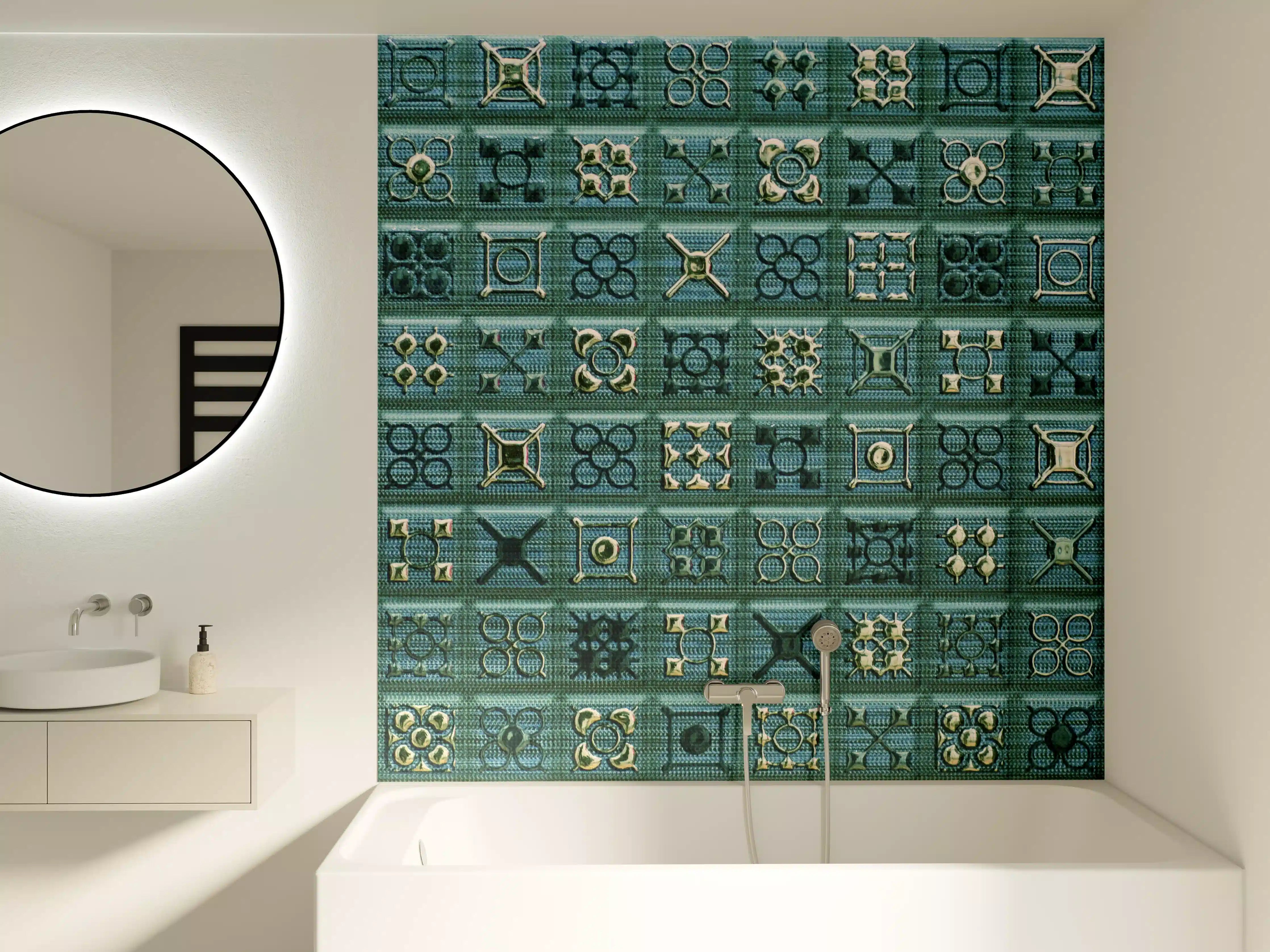 Badewannen-Rückwand - Abstract Mosaik Fliesenmuster